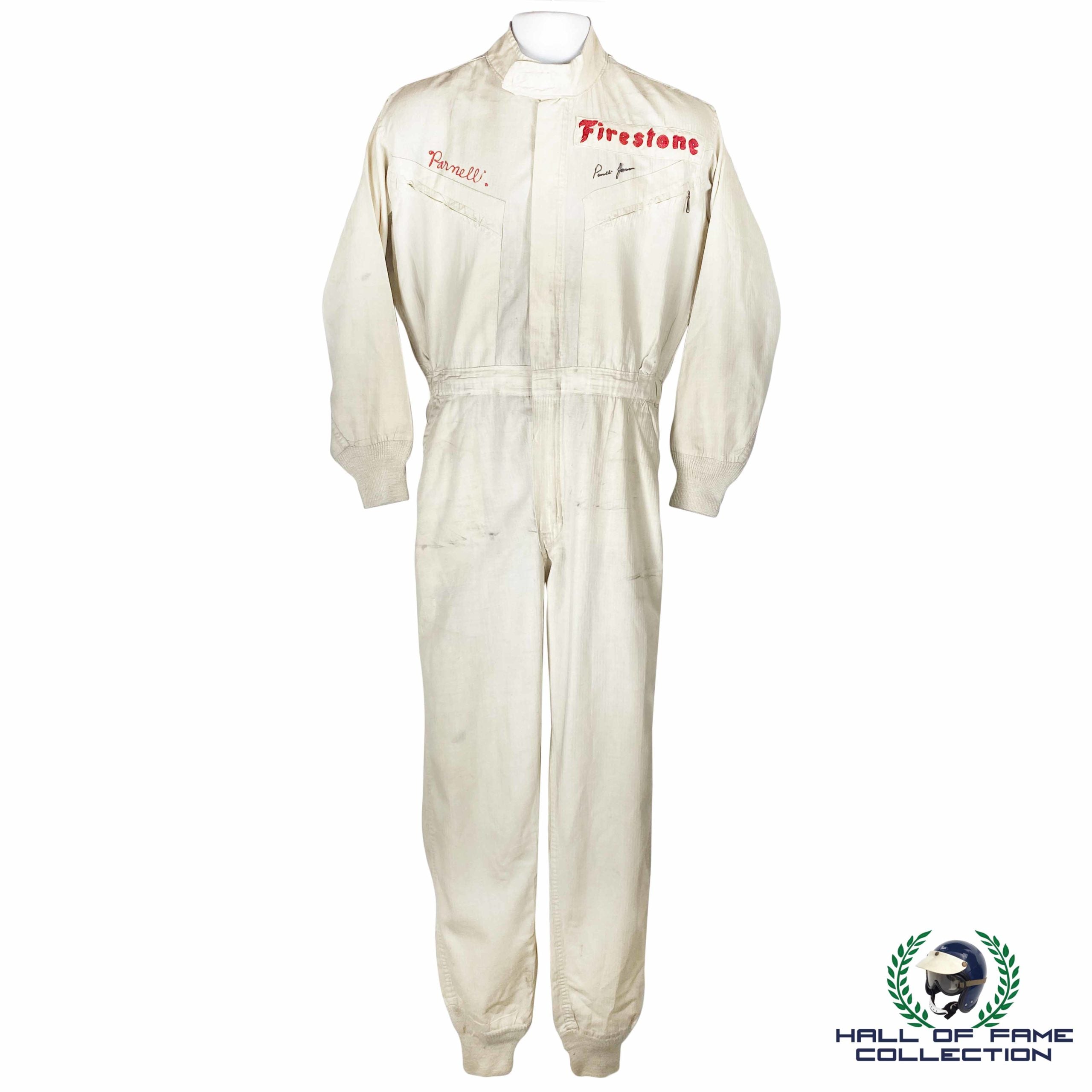 1966 Parnelli Jones Signed Race Used Firestone Hinchman Indy 500 / Nascar Suit