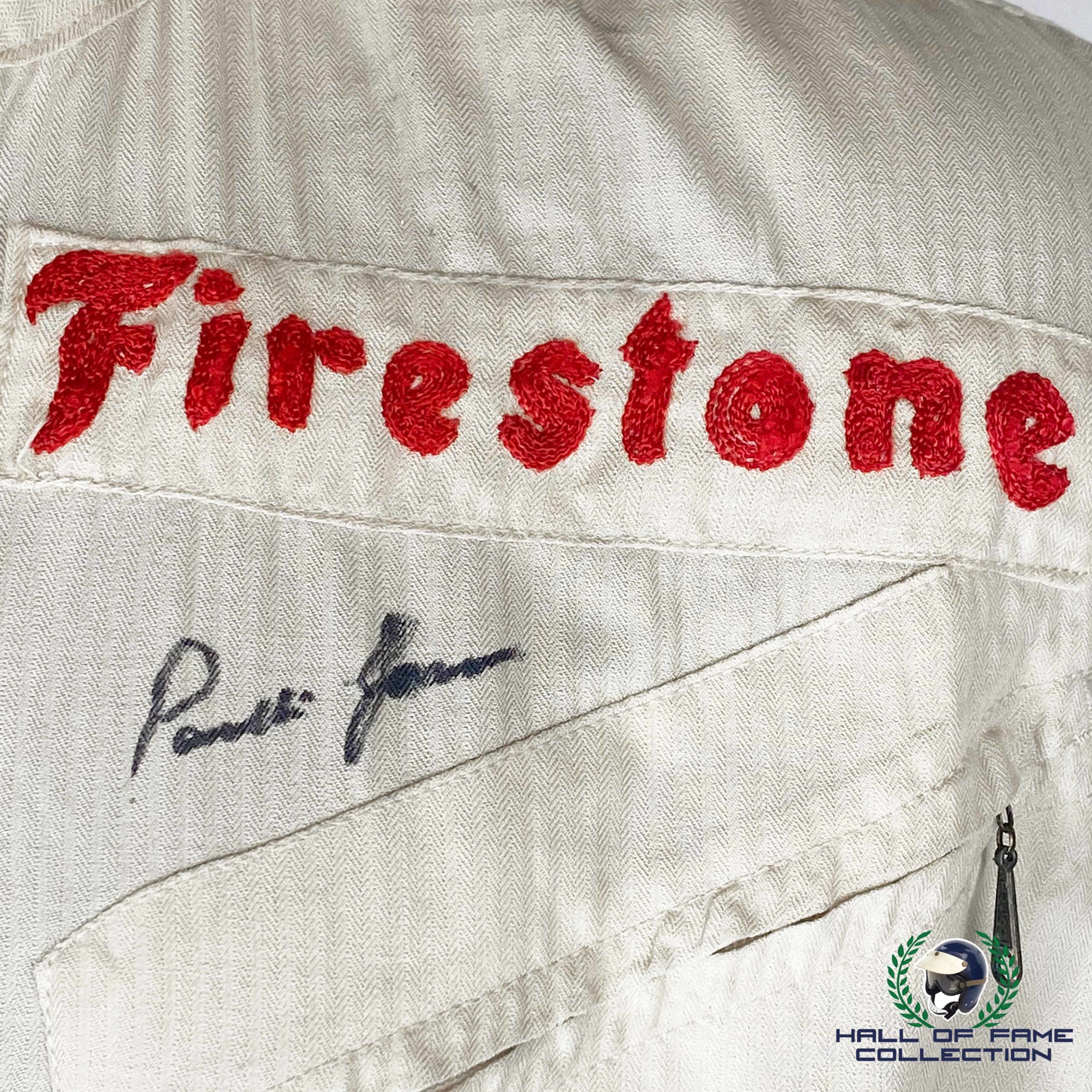 1966 Parnelli Jones Signed Race Used Firestone Hinchman Indy 500 / Nascar Suit