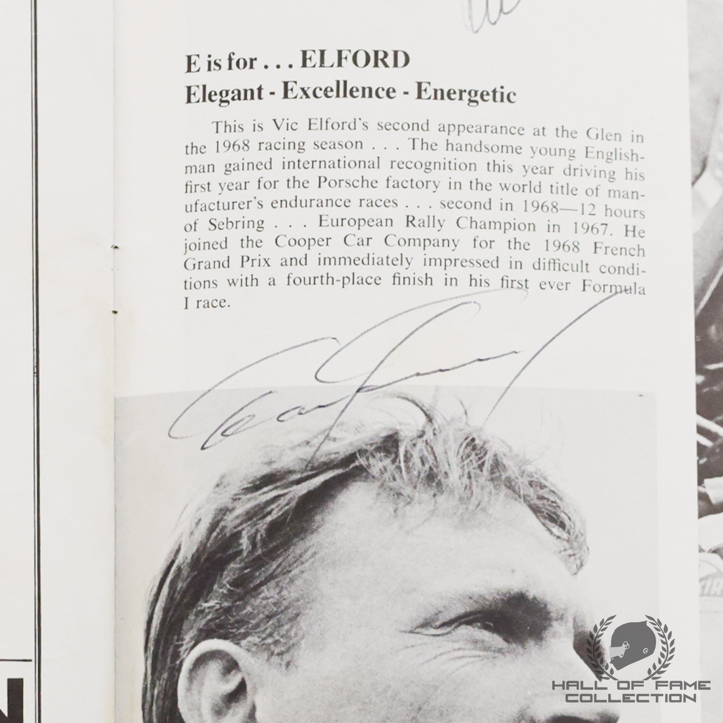 1968 Brabham, Gurney, Hill, Hulme, McLaren, Siffert, Stewart Signed US Grand Prix  F1 Program
