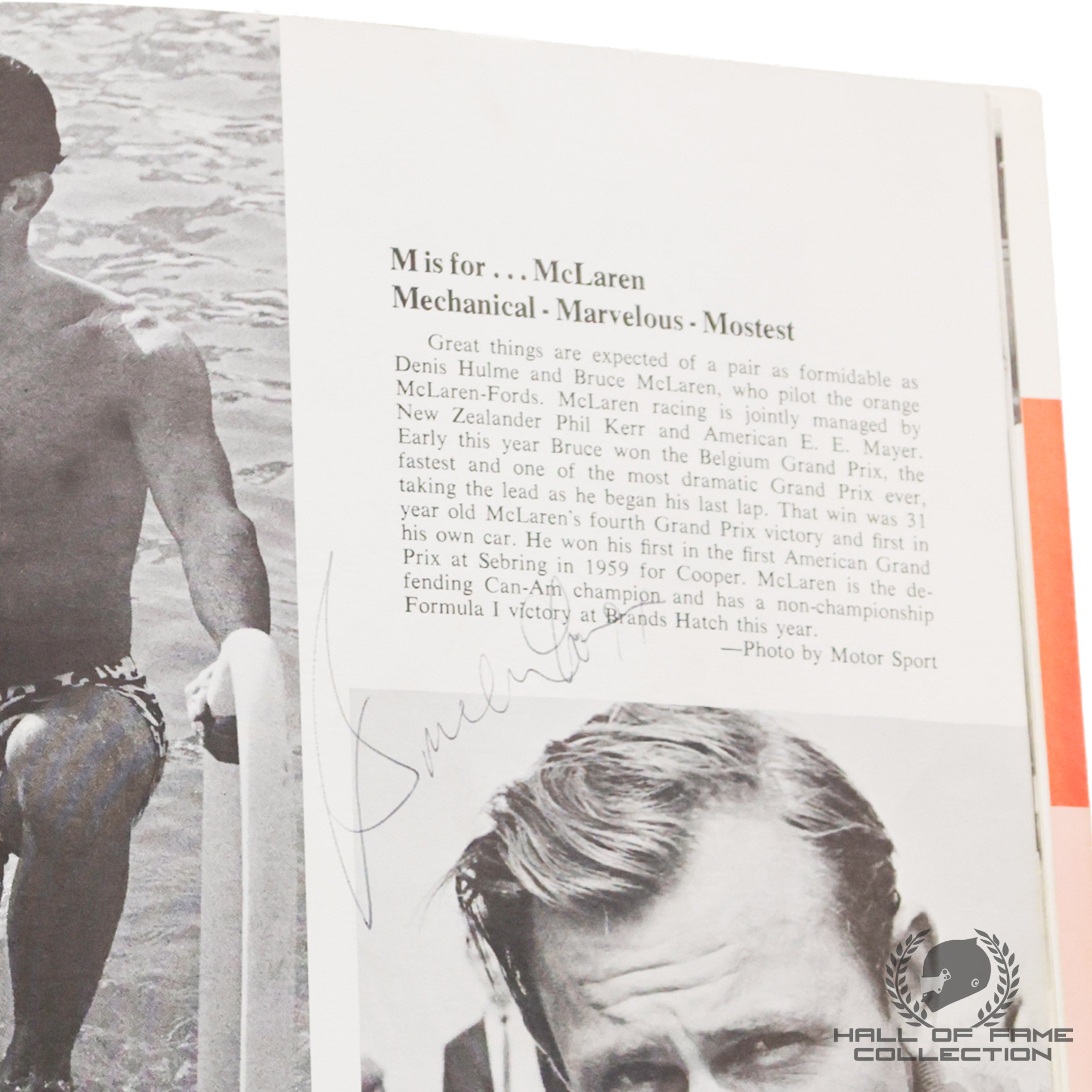 1968 Brabham, Gurney, Hill, Hulme, McLaren, Siffert, Stewart Signed US Grand Prix  F1 Program