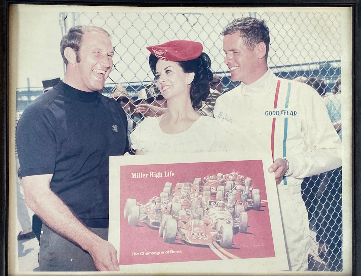 1968 Hill / Andretti / Unser / Foyt Signed Indy 500 Start Original Ron Burton 18 x 25 Print