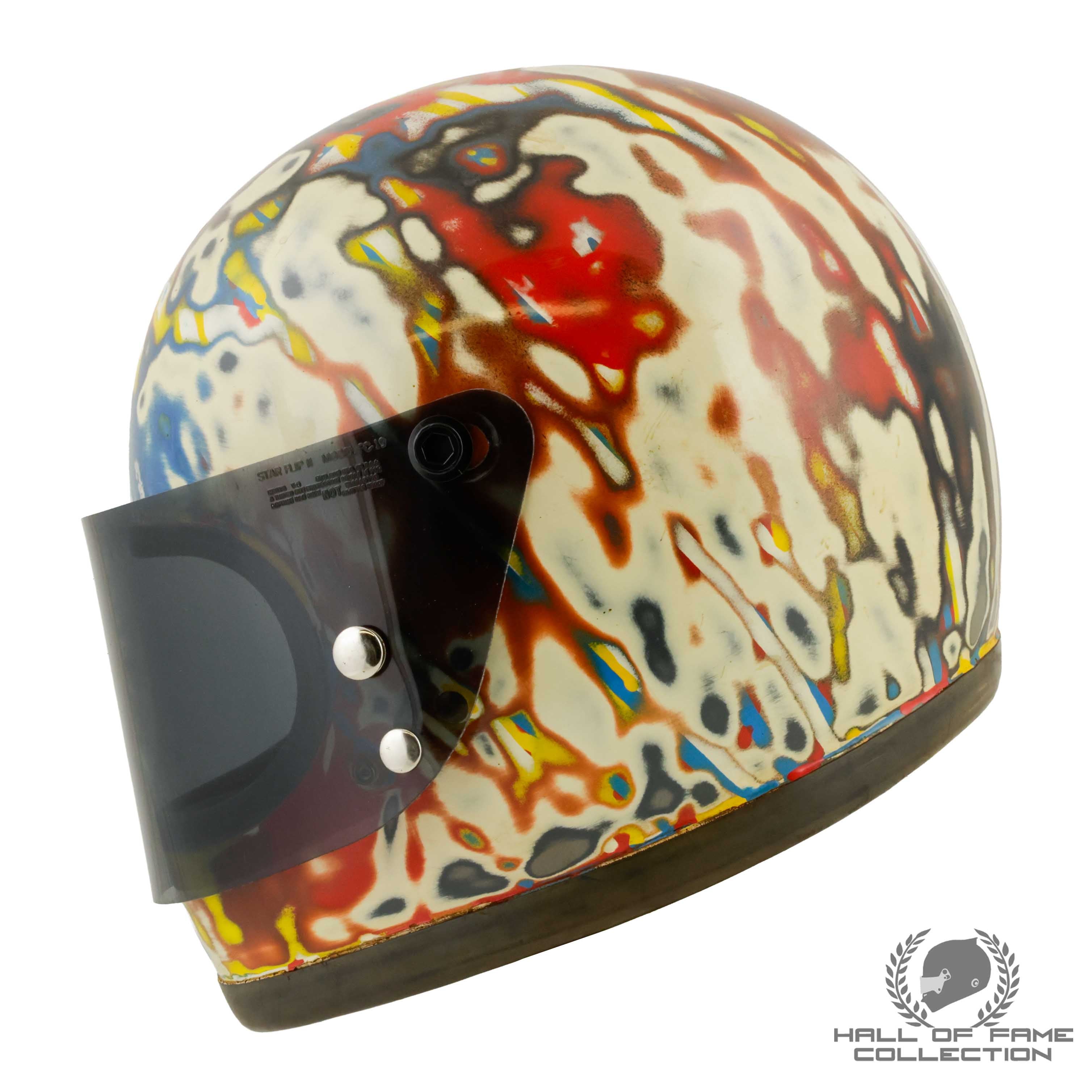 1970's Cy Fairchild Race Worn USAC Sprint Car Bell Star Helmet