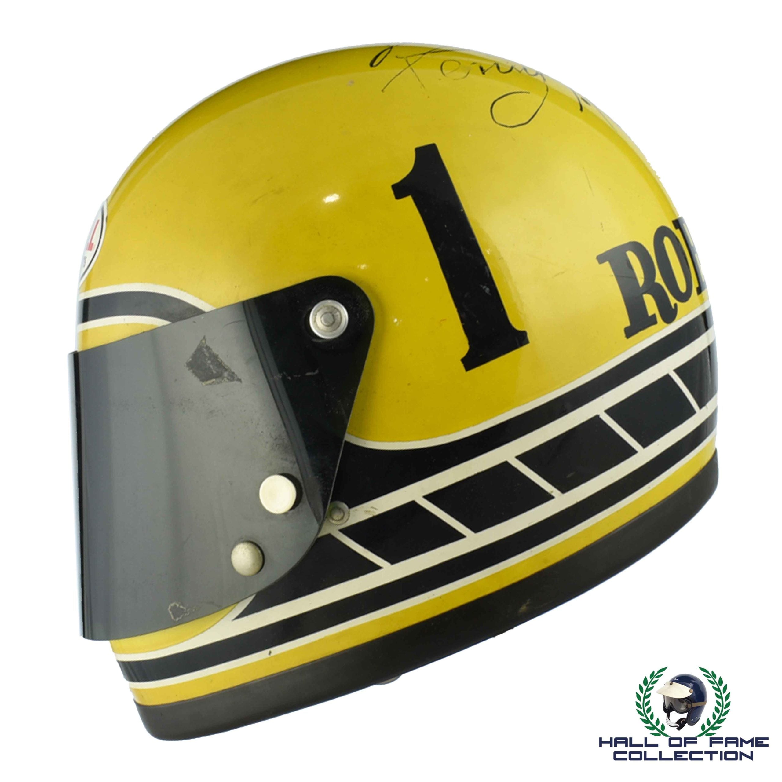 1974 Kenny Roberts Sr. Signed Race Used Yamaha Bell Star Helmet