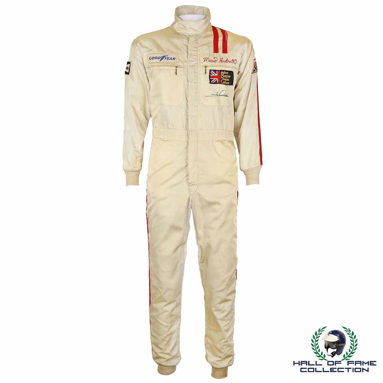 1976 Mario Andretti Signed Race Used John Player Special Lotus F1 Suit