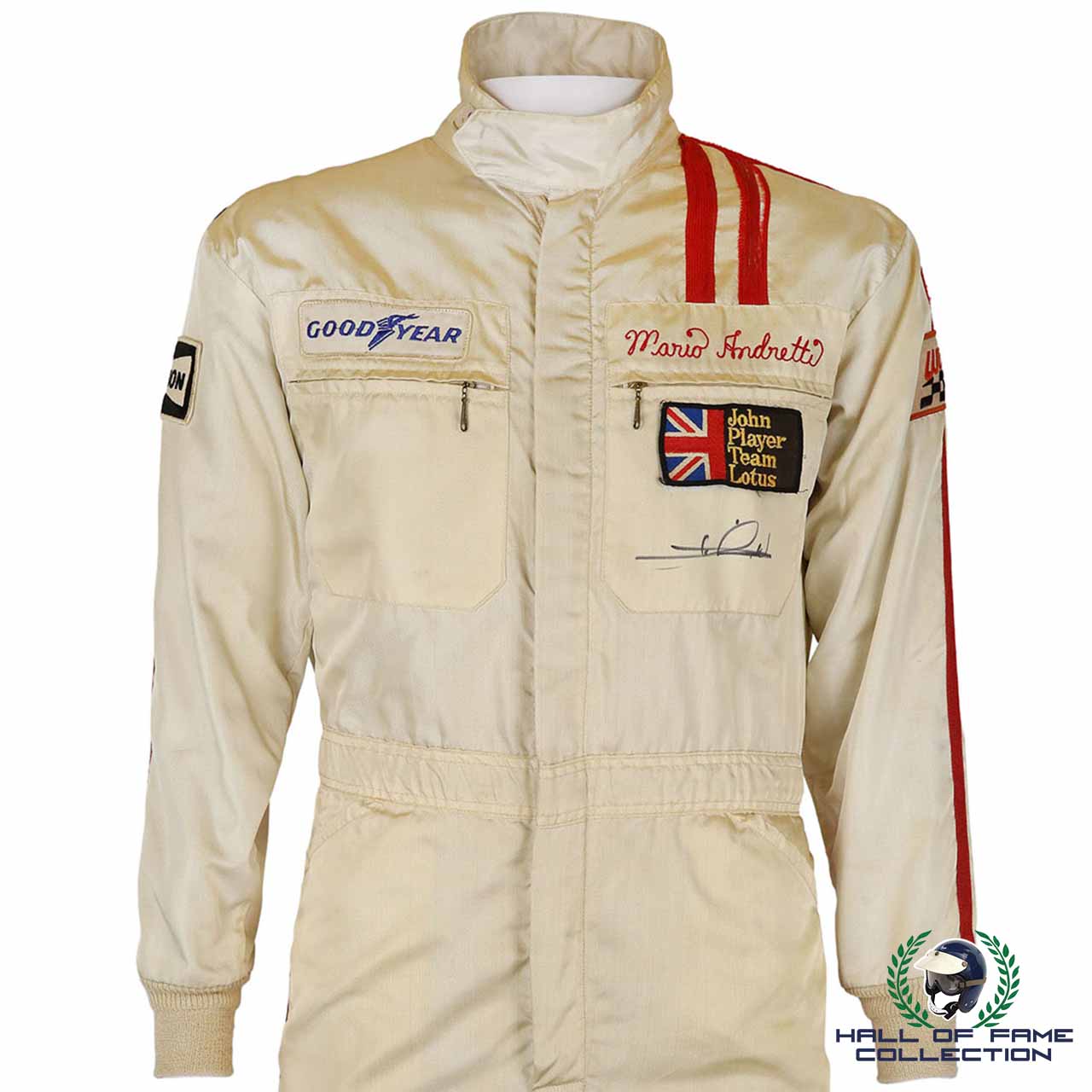 1976 Mario Andretti Signed Race Used John Player Special Lotus F1 Suit