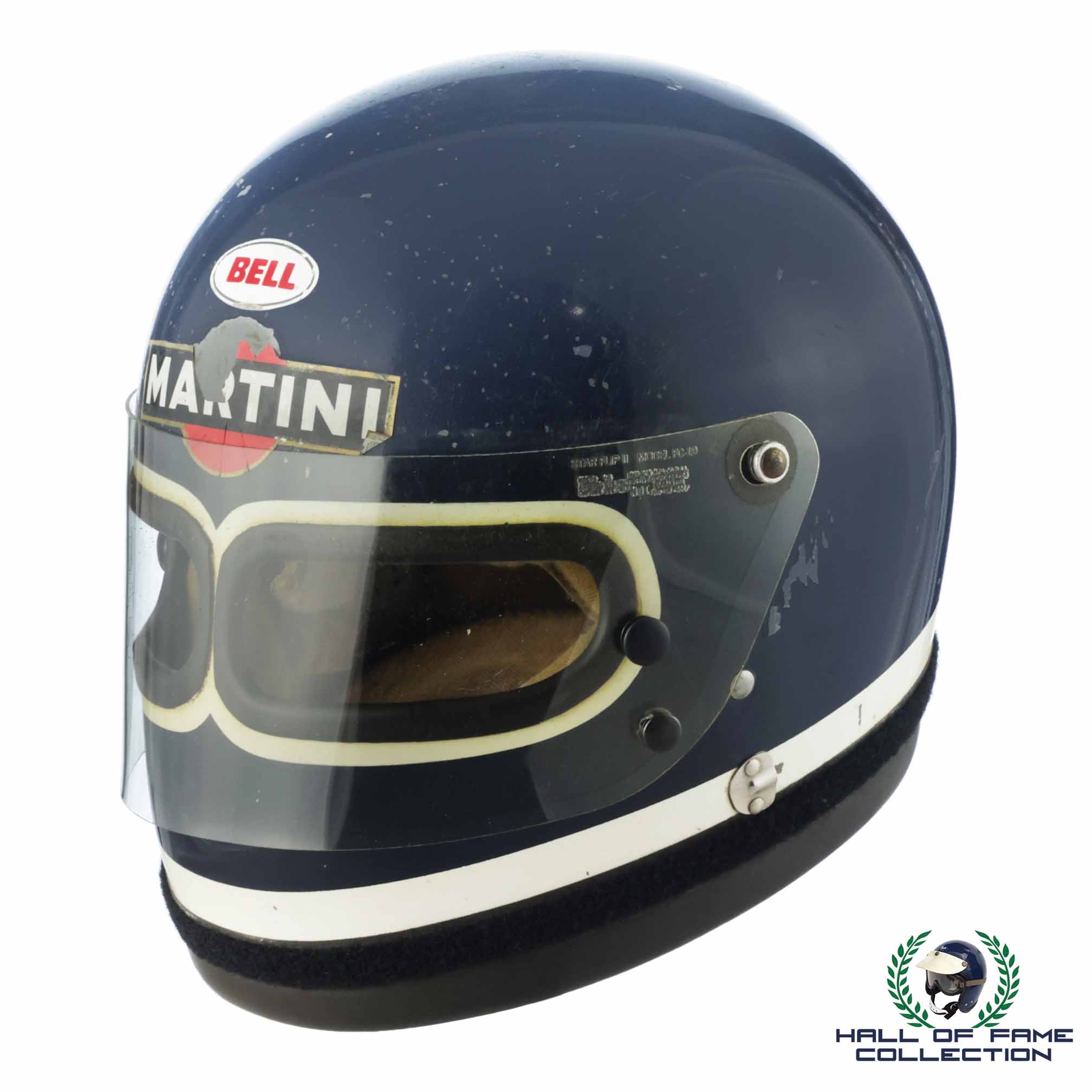 1978 Jacky Ickx Signed Race Used Martini Racing Porsche Le Mans/Ensign F1 Bell XF-GP Twin Window Helmet