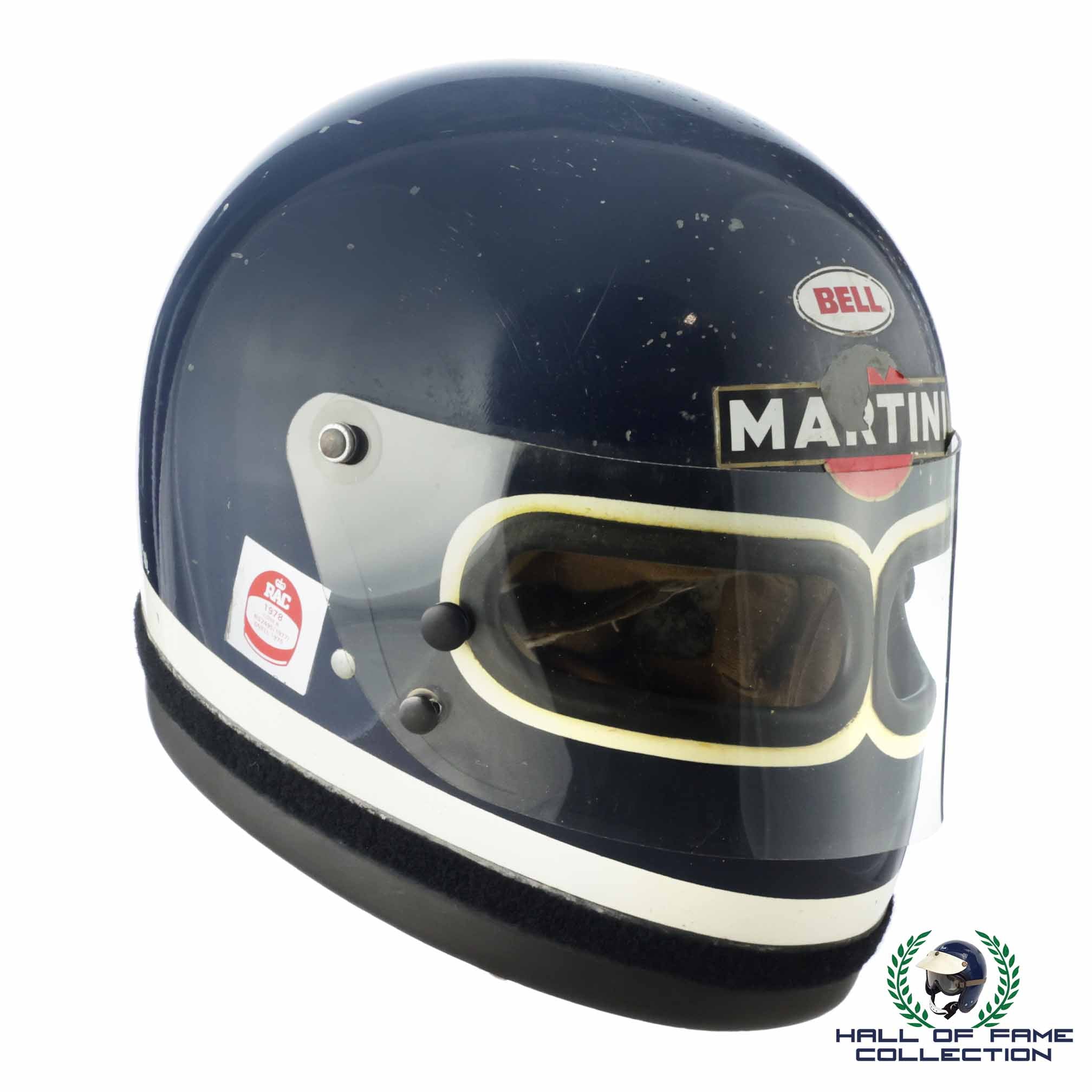 1978 Jacky Ickx Signed Race Used Martini Racing Porsche Le Mans/Ensign F1 Bell XF-GP Twin Window Helmet