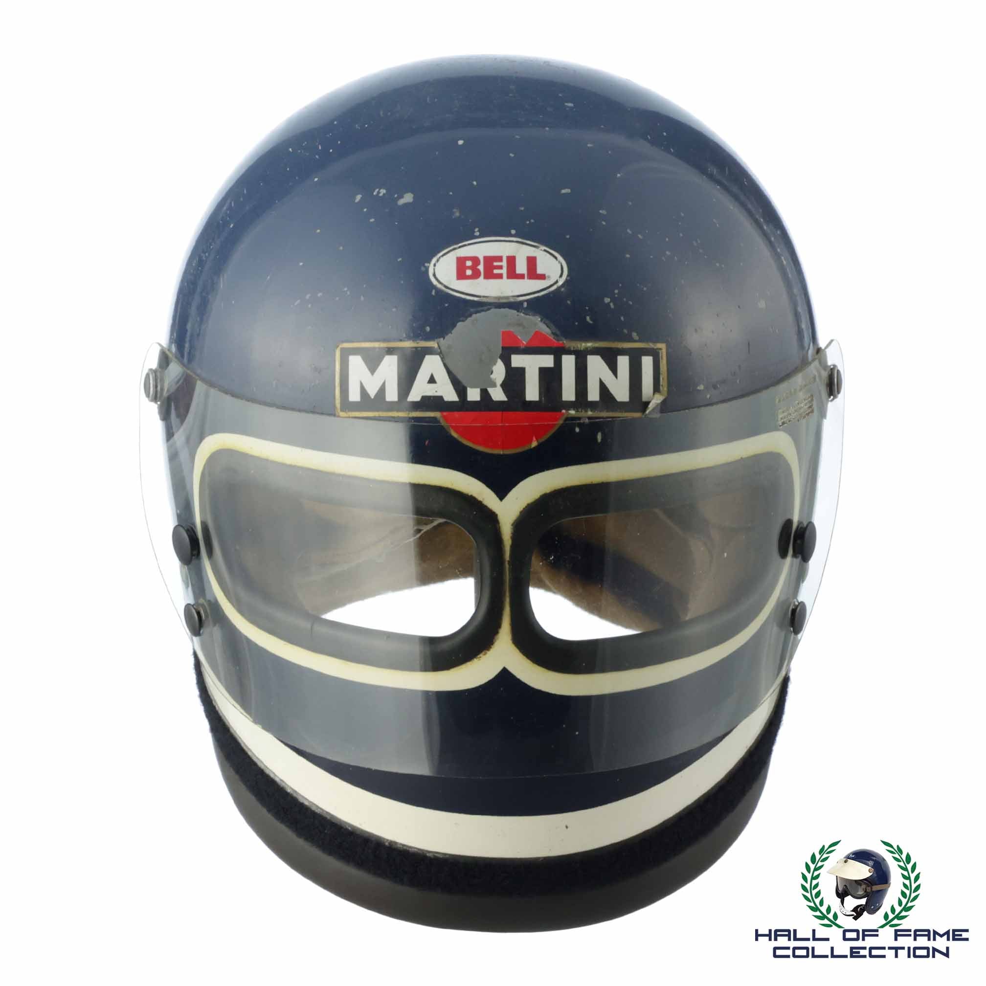 1978 Jacky Ickx Signed Race Used Martini Racing Porsche Le Mans/Ensign F1 Bell XF-GP Twin Window Helmet