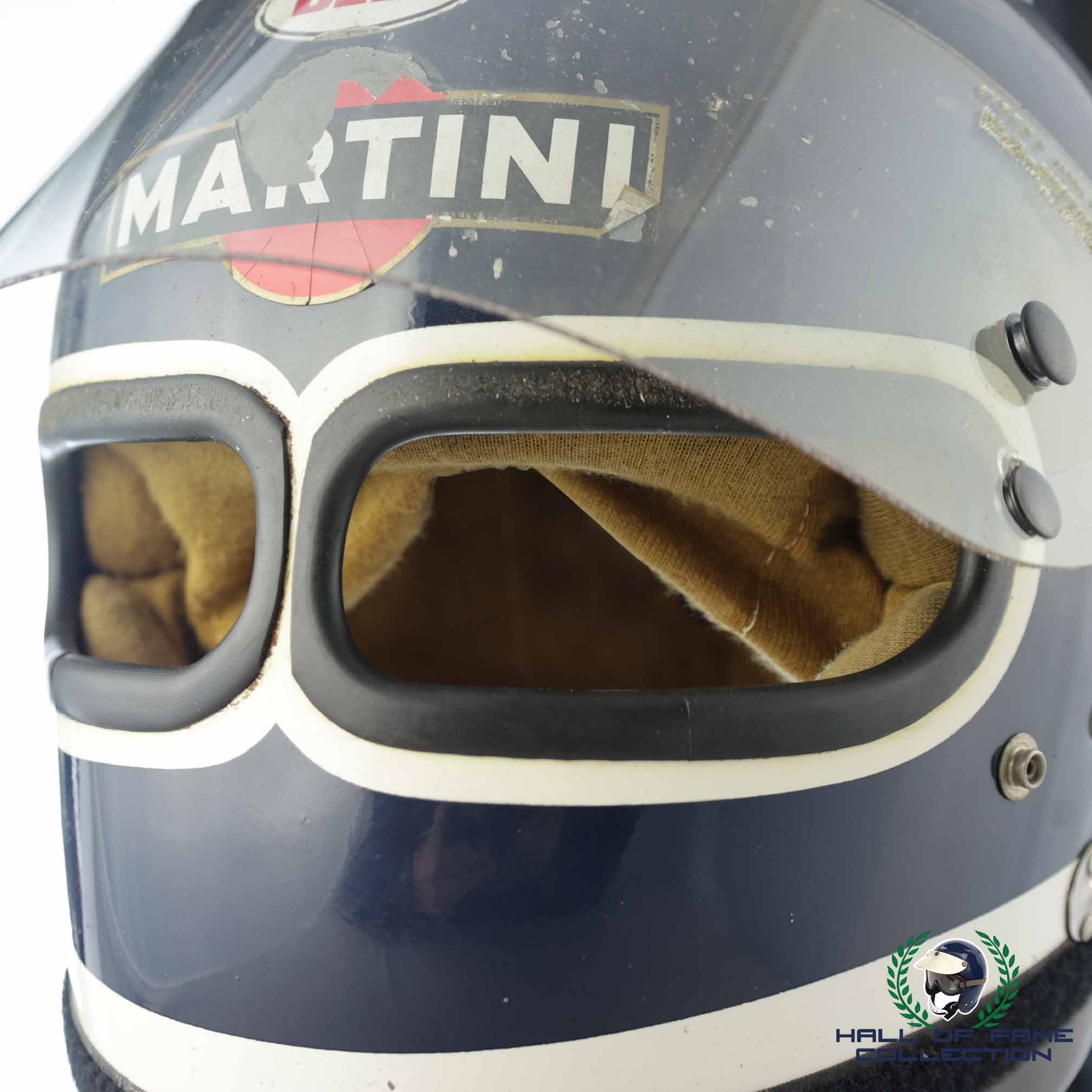 1978 Jacky Ickx Signed Race Used Martini Racing Porsche Le Mans/Ensign F1 Bell XF-GP Twin Window Helmet