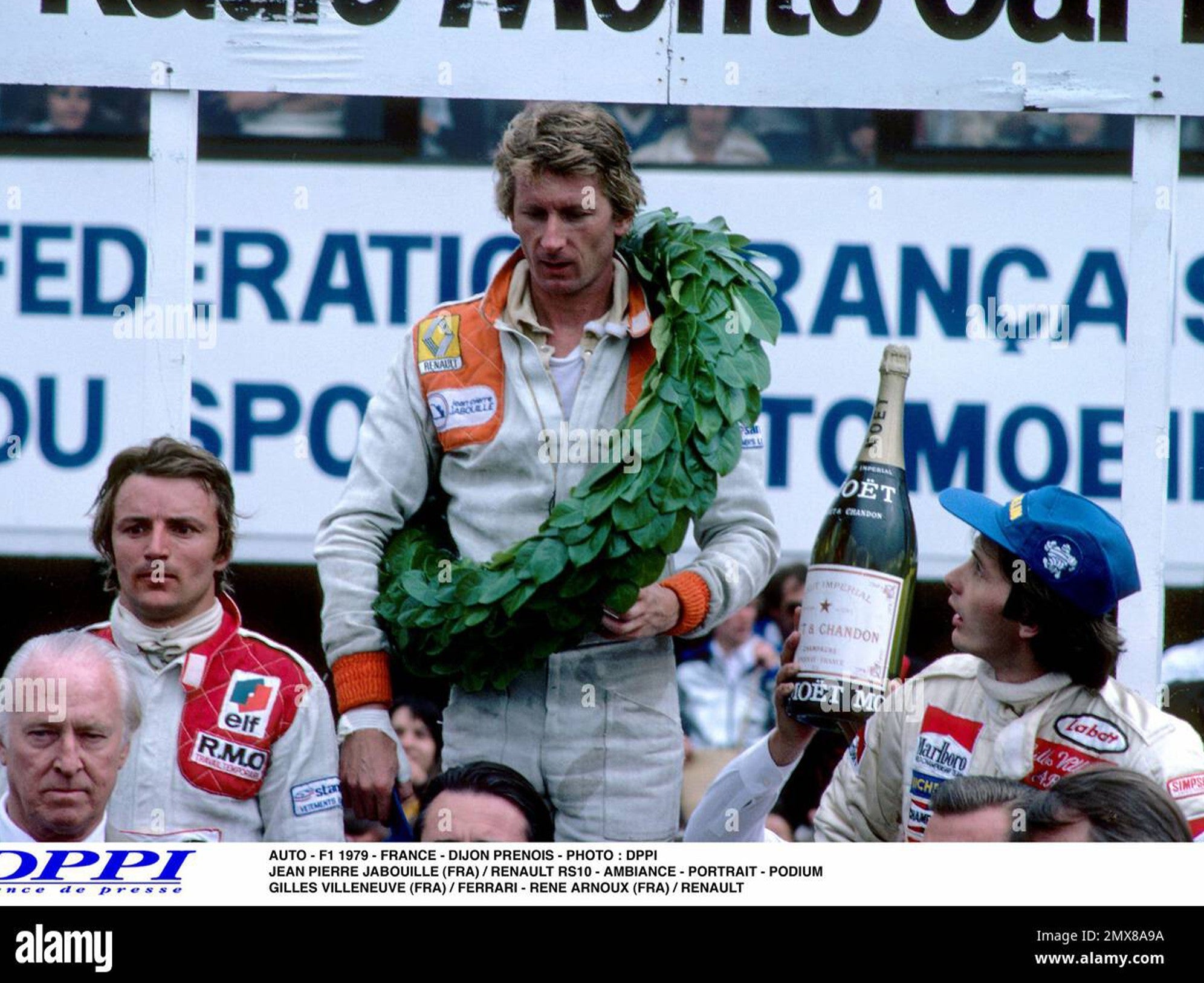 1979 Gilles Villeneuve Signed French Grand Prix F1 Podium Bottle