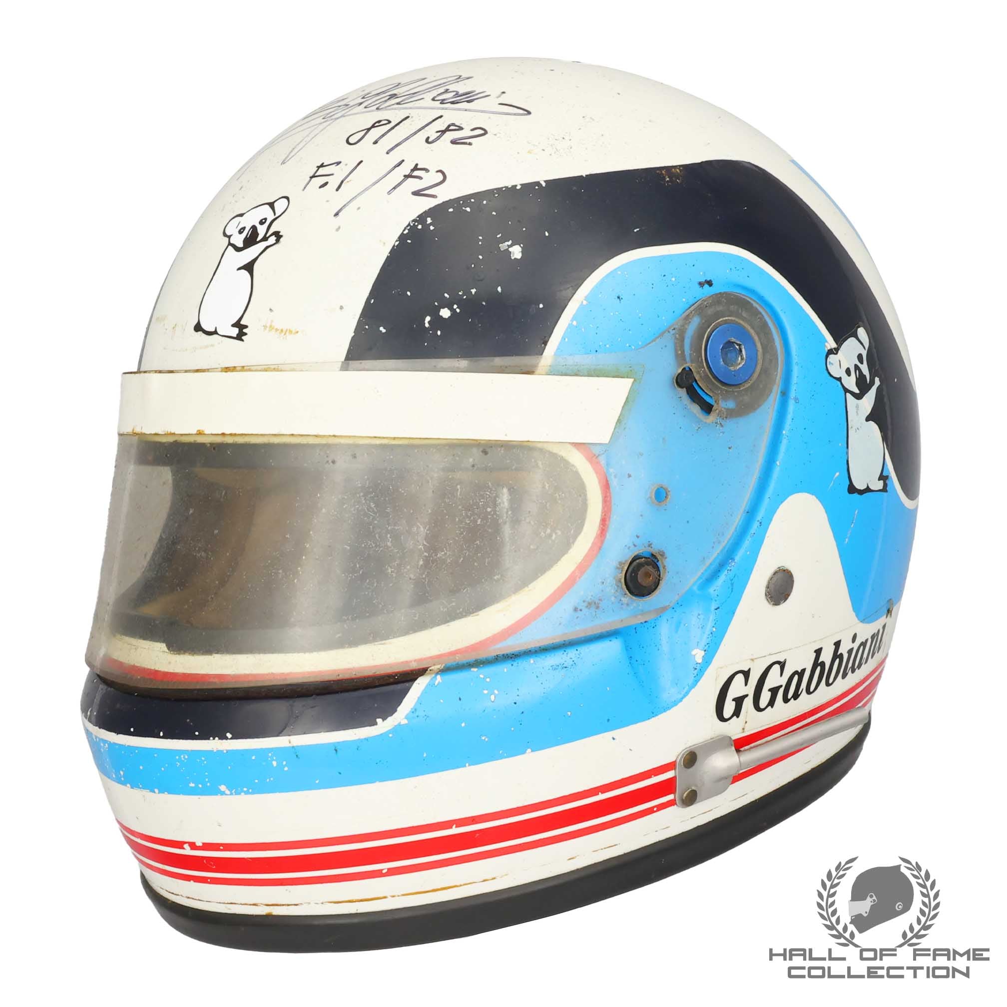 1981/82 Beppe Gabbiani Signed Bell XFM-1 Osella F1 / F2 Helmet