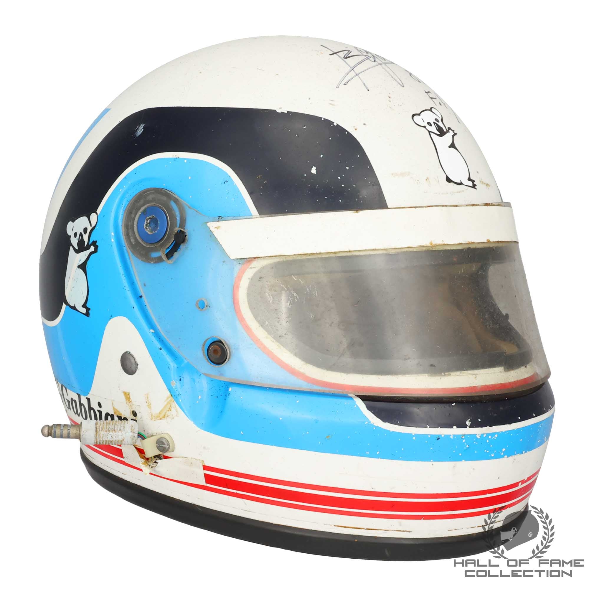 1981/82 Beppe Gabbiani Signed Bell XFM-1 Osella F1 / F2 Helmet