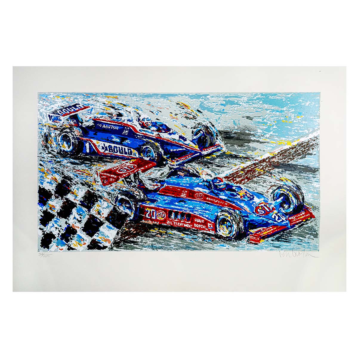 1982 Johncock Mears Indy 500 Finish Ron Burton Limited Edition 26x36 Print