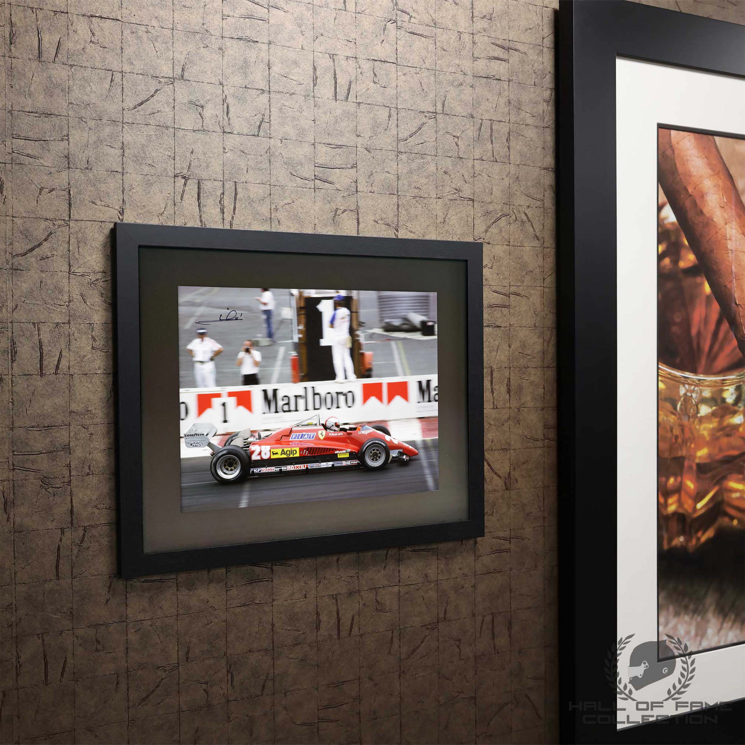 1982 Mario Andretti Signed Ferrari Las Vegas Grand Prix F1 16x20" Limited Edition /25 Framed Photo