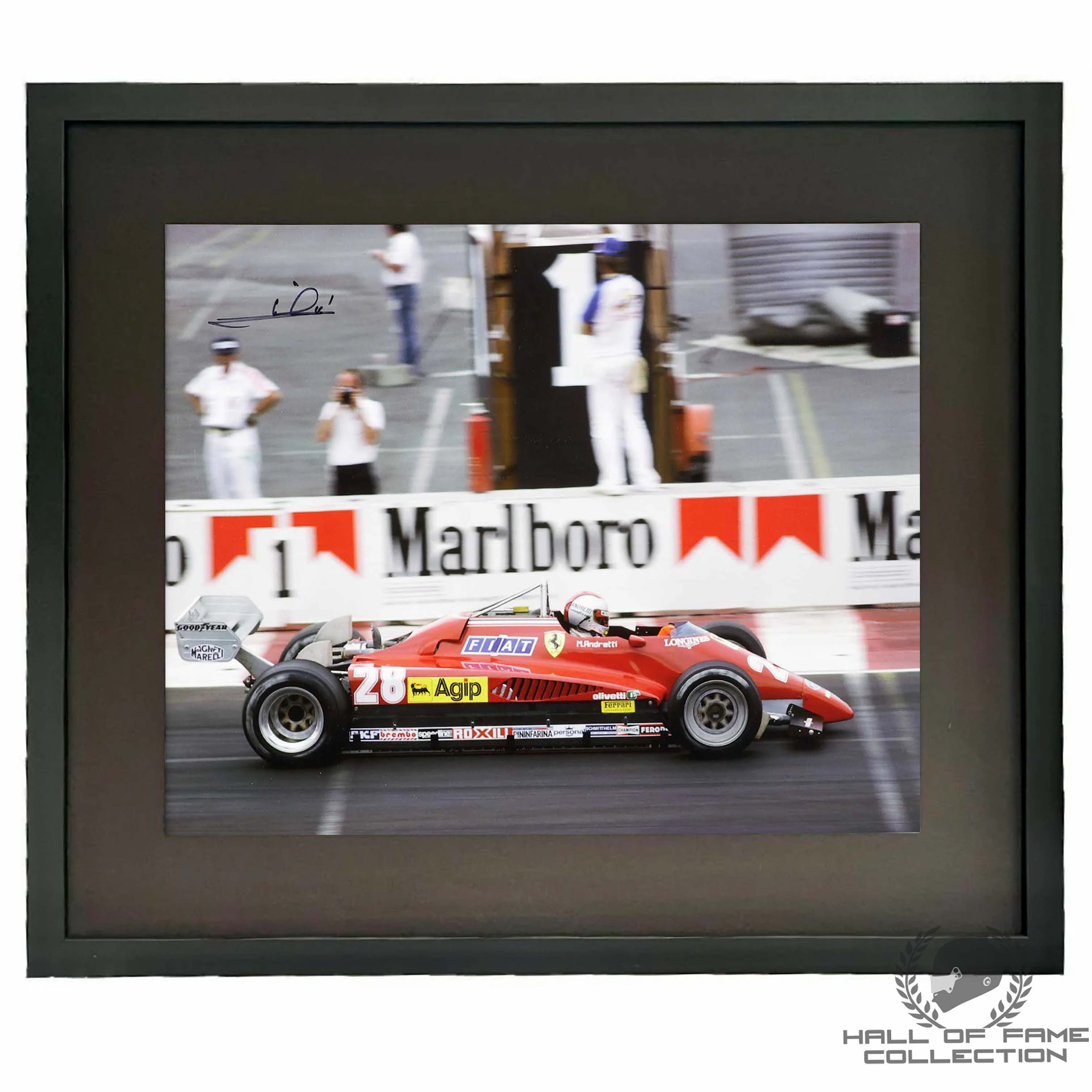 1982 Mario Andretti Signed Ferrari Las Vegas Grand Prix F1 16x20" Limited Edition /25 Framed Photo