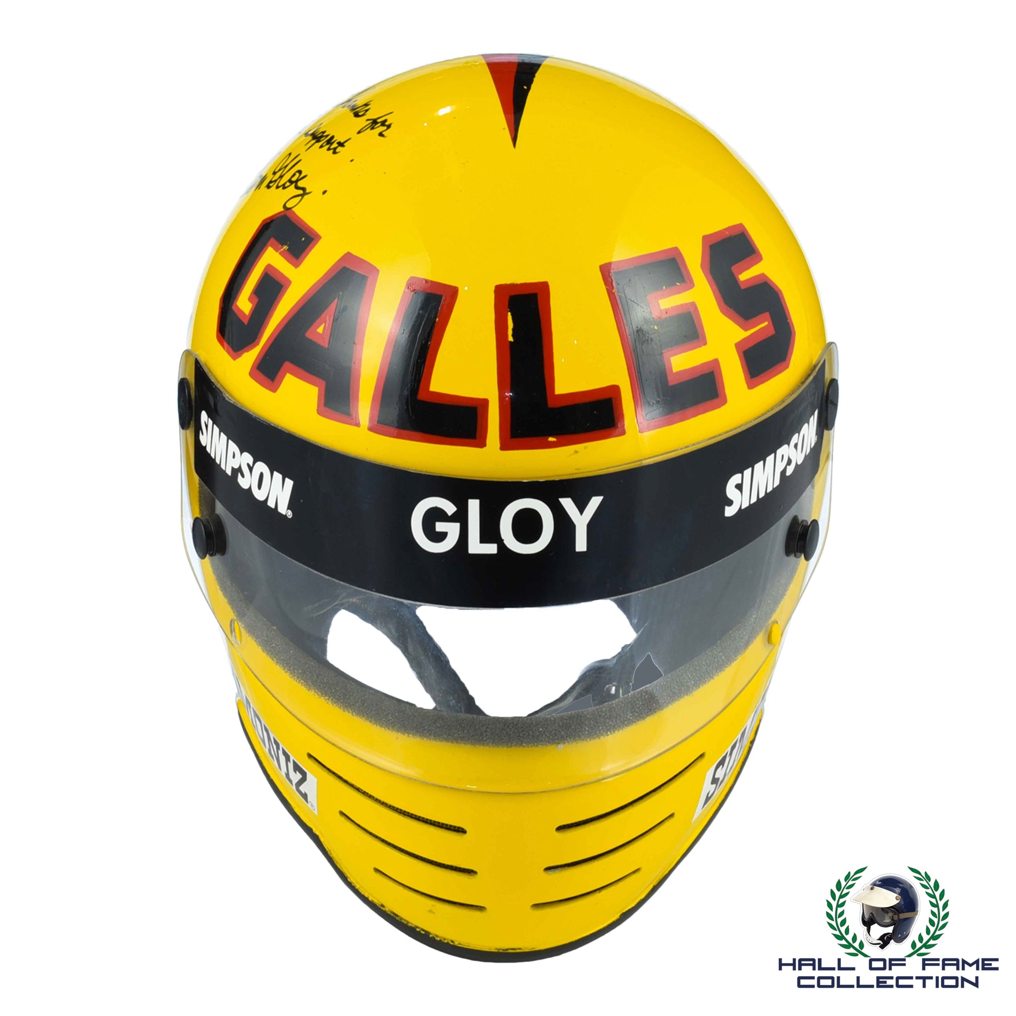 1984 Tom Gloy Signed Original Gallas Racing Simpson 62 Indy 500 Helmet