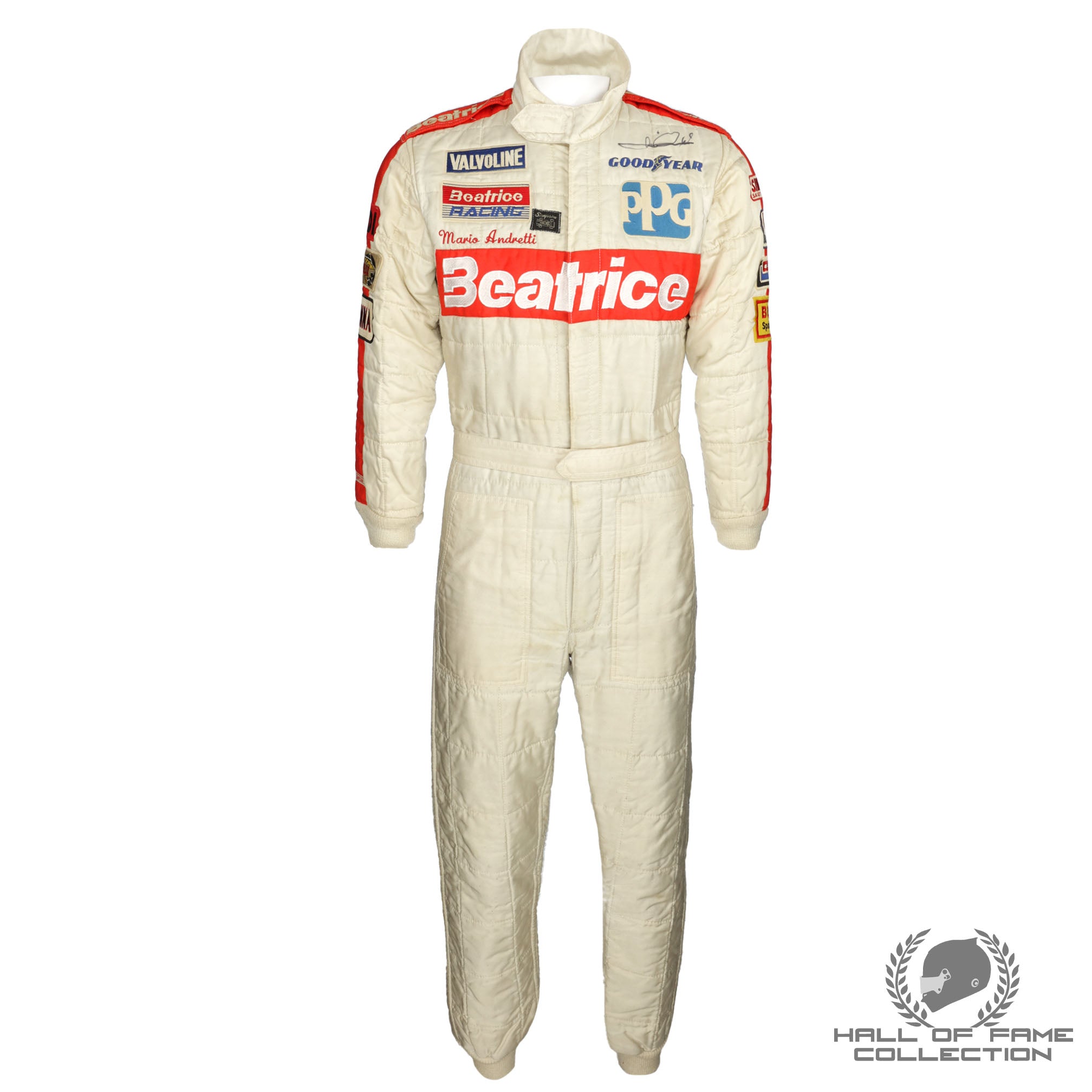 1985 Mario Andretti Signed Race Used Newman Haas Racing IndyCar Suit