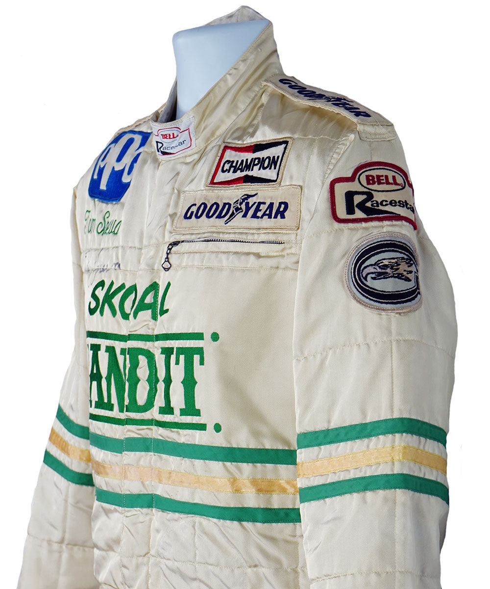 1985 Tom Sneva Signed Race Used Skoal Bandit AAR Bell IndyCar Suit