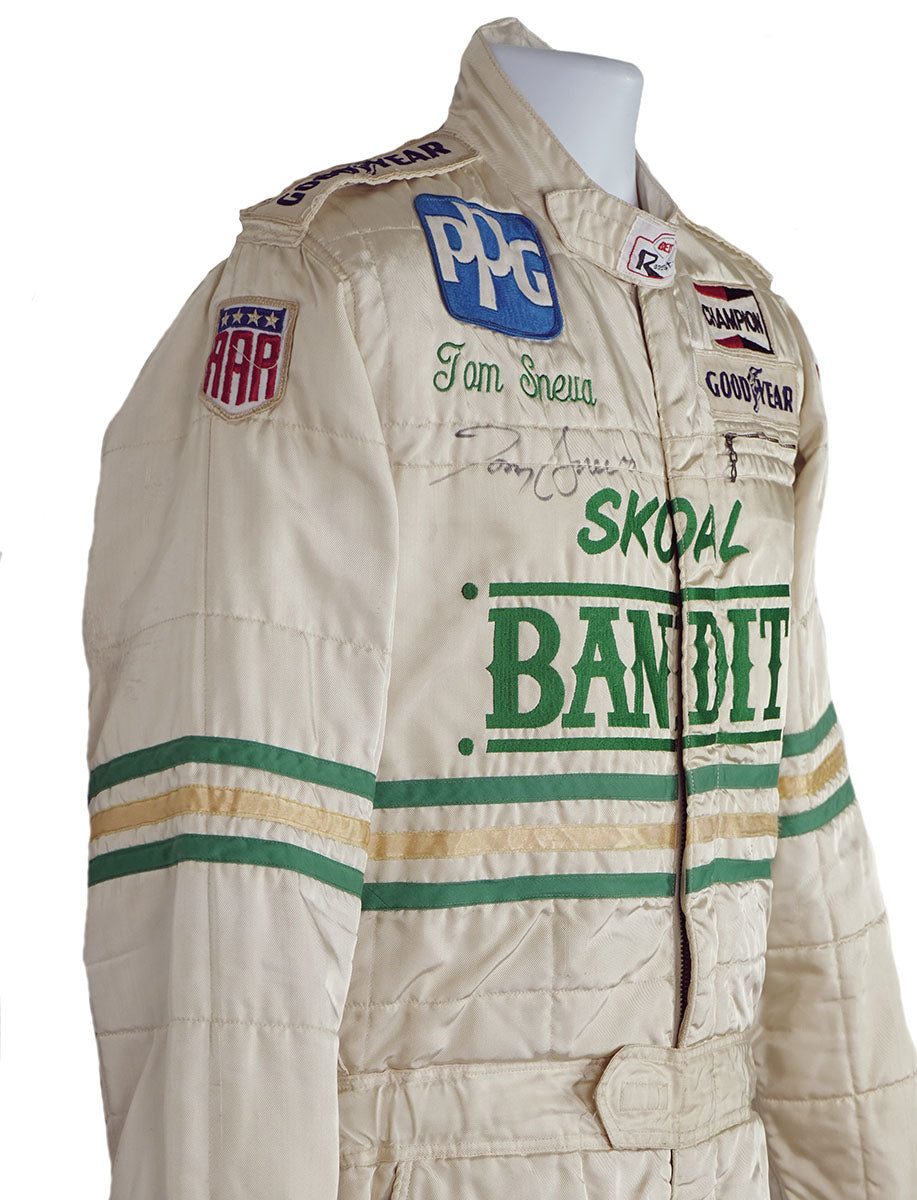 1985 Tom Sneva Signed Race Used Skoal Bandit AAR Bell IndyCar Suit