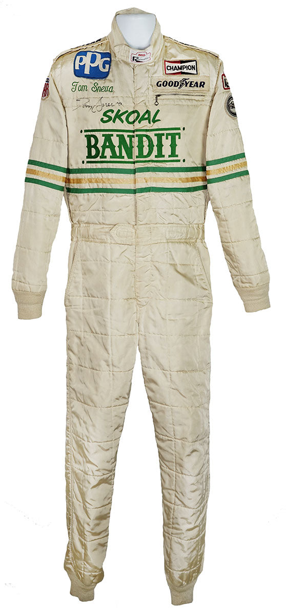 1985 Tom Sneva Signed Race Used Skoal Bandit AAR Bell IndyCar Suit