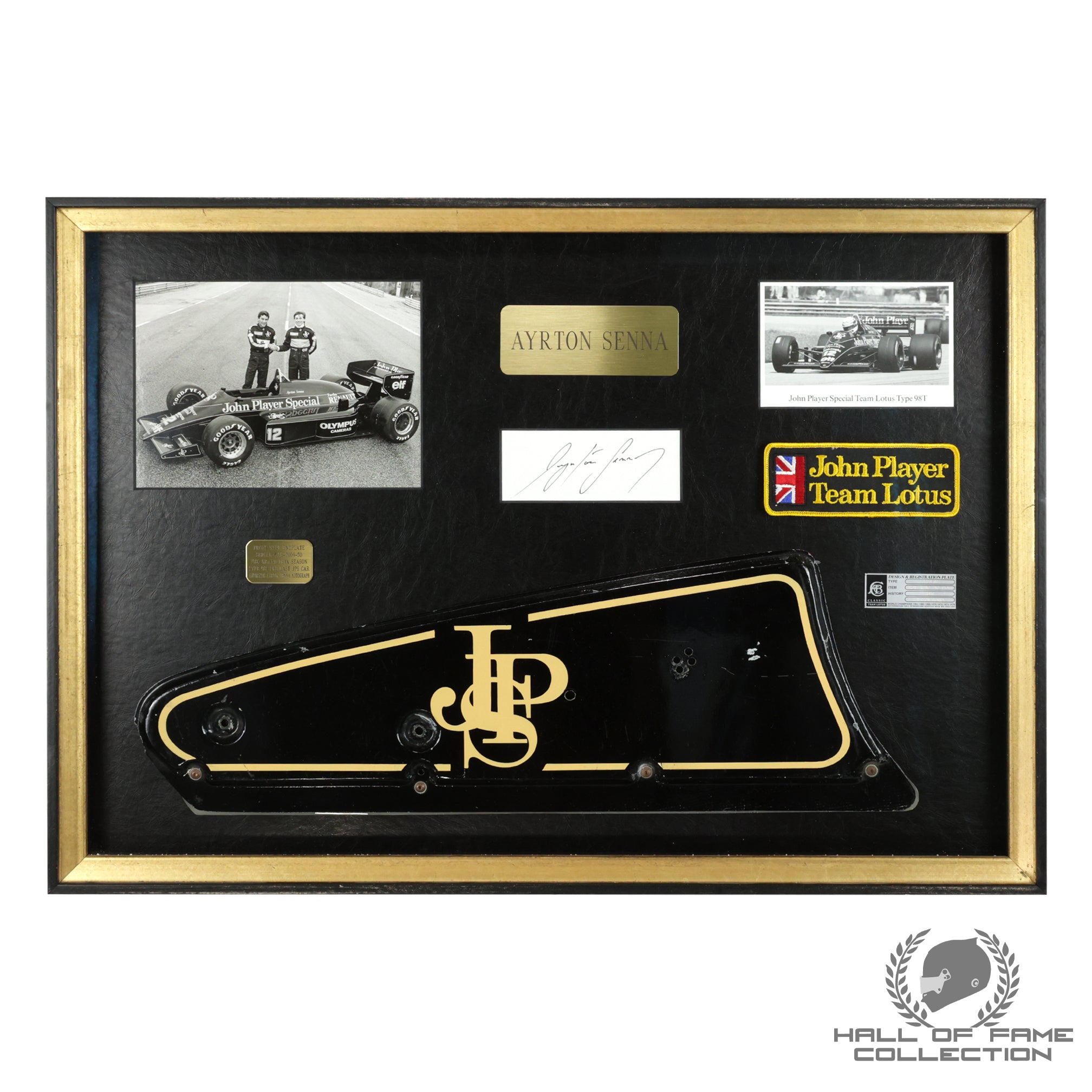 1986 Ayrton Senna Signed Team Lotus F1 Front Wing End Plate