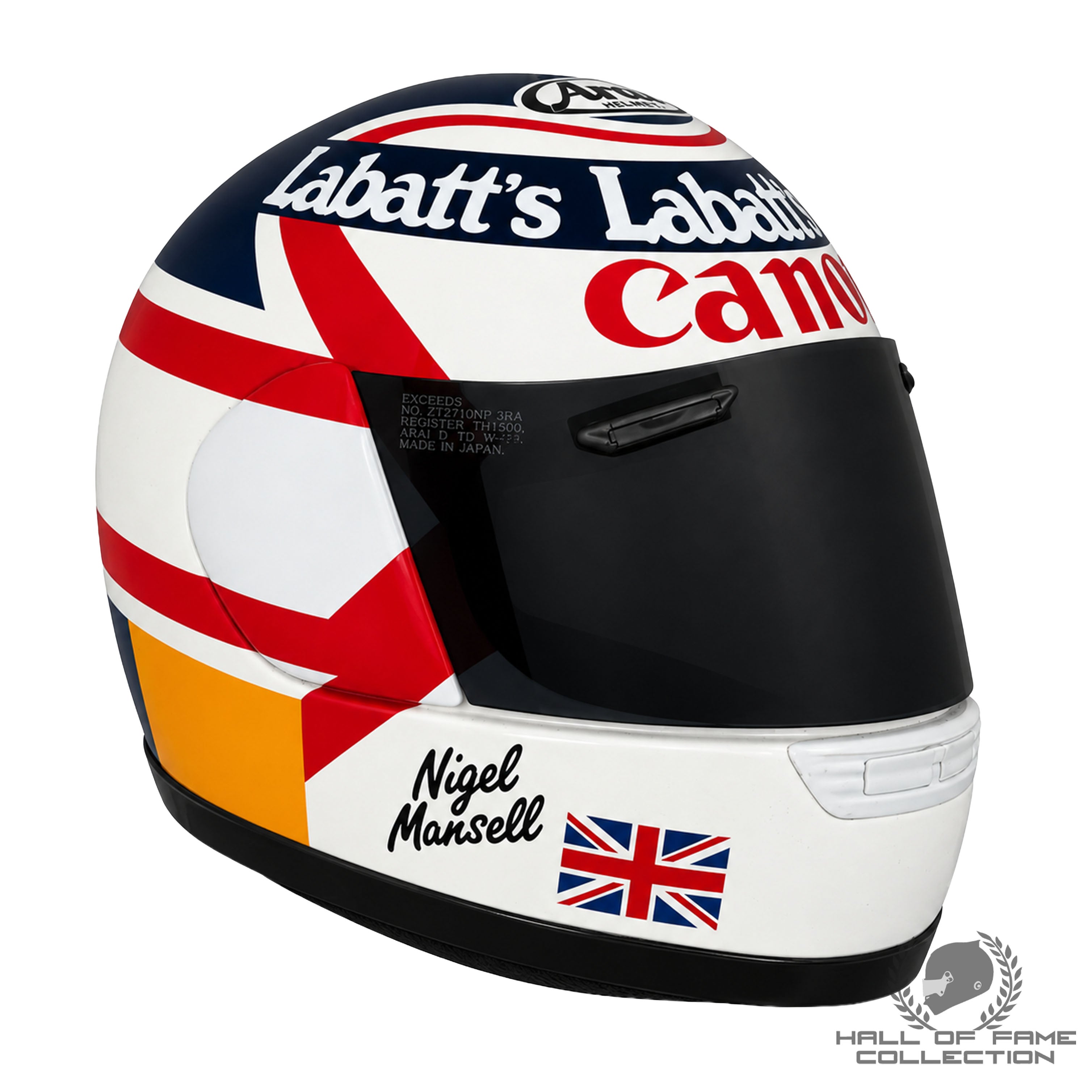 1992 Nigel Mansell Signed Quantum Factory Arai Motorcycle Helmet