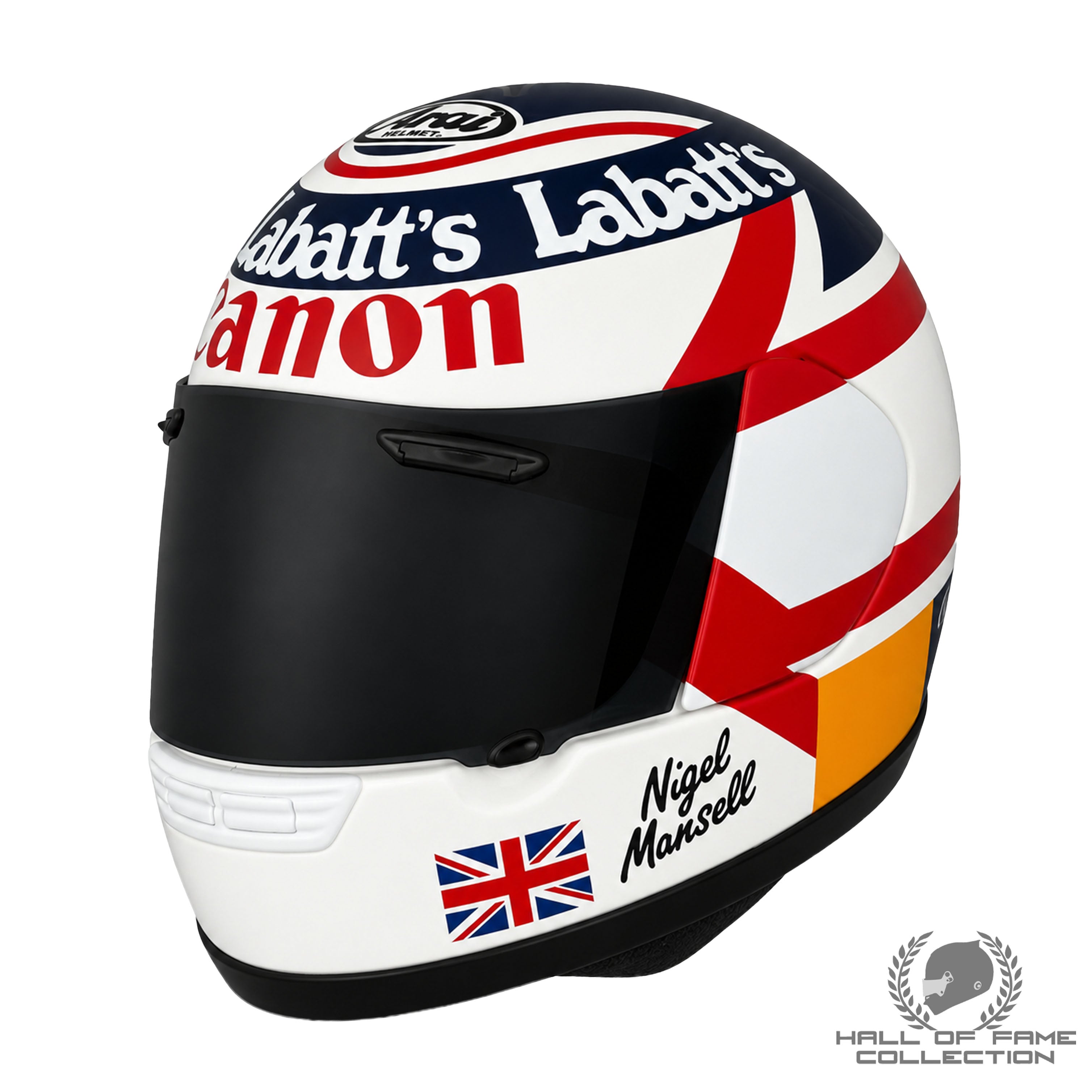 1992 Nigel Mansell Signed Quantum Factory Arai Motorcycle Helmet