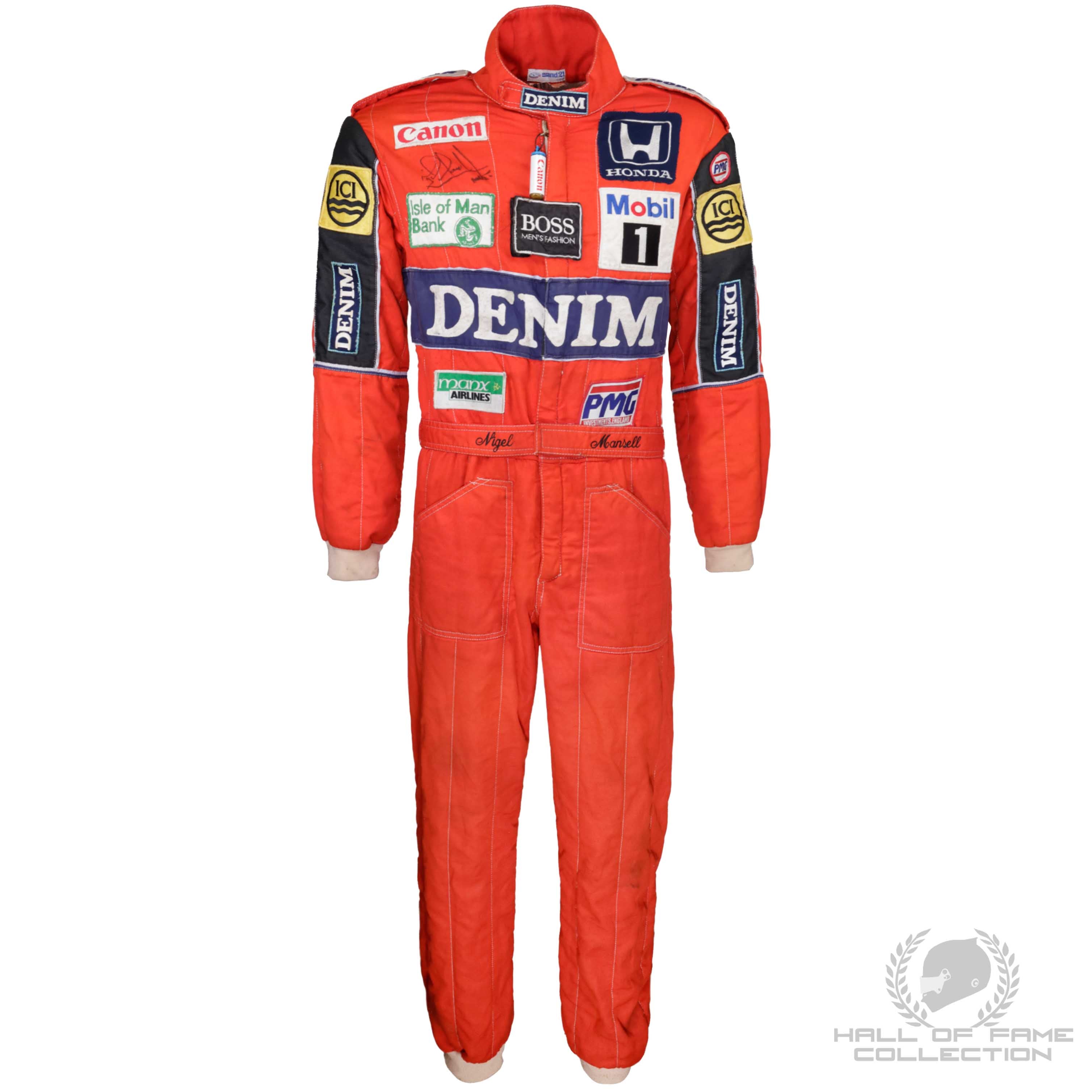 1986 Nigel Mansell Signed And Used Canon Williams Honda Team F1 Suit
