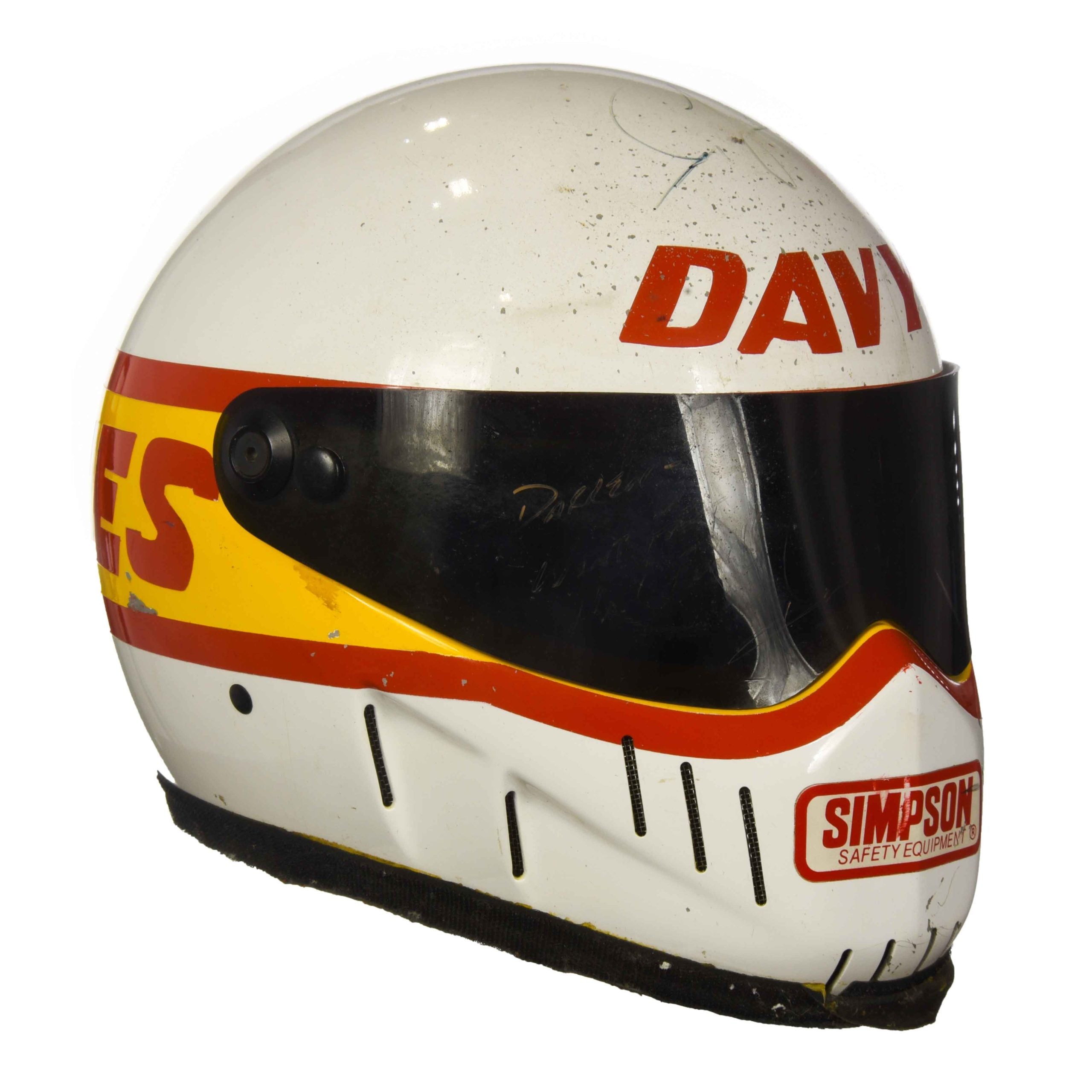 1987 Davy Jones Signed Race Used Simpson Indy 500 Helmet