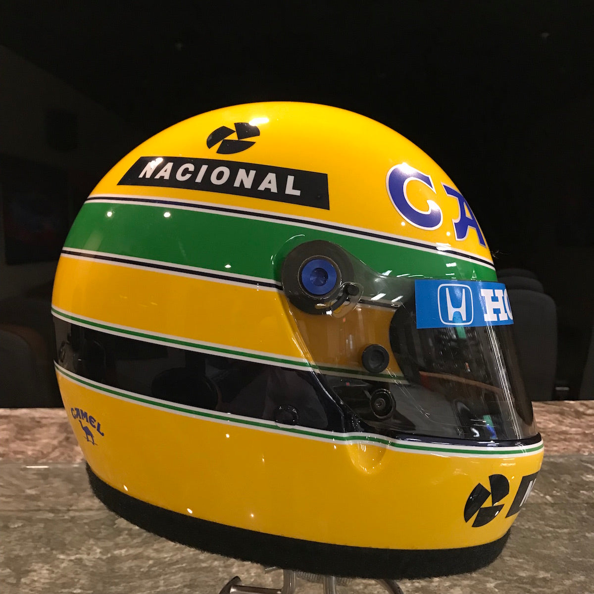 1987 Ayrton Senna Original Bell XFM1 Camel Team Lotus Replica F1 Helmet