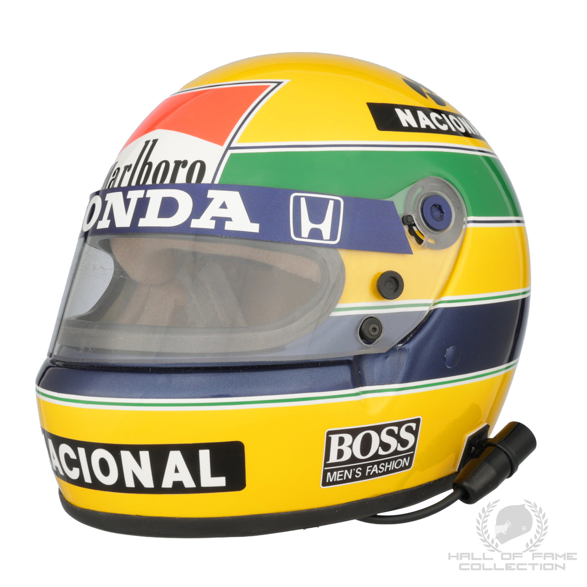 Casque De Course Bell XFM-1 De Stefano Modena 1988 (EuroBrun) - Signé, Avec Radio - Pièce De Collection F1