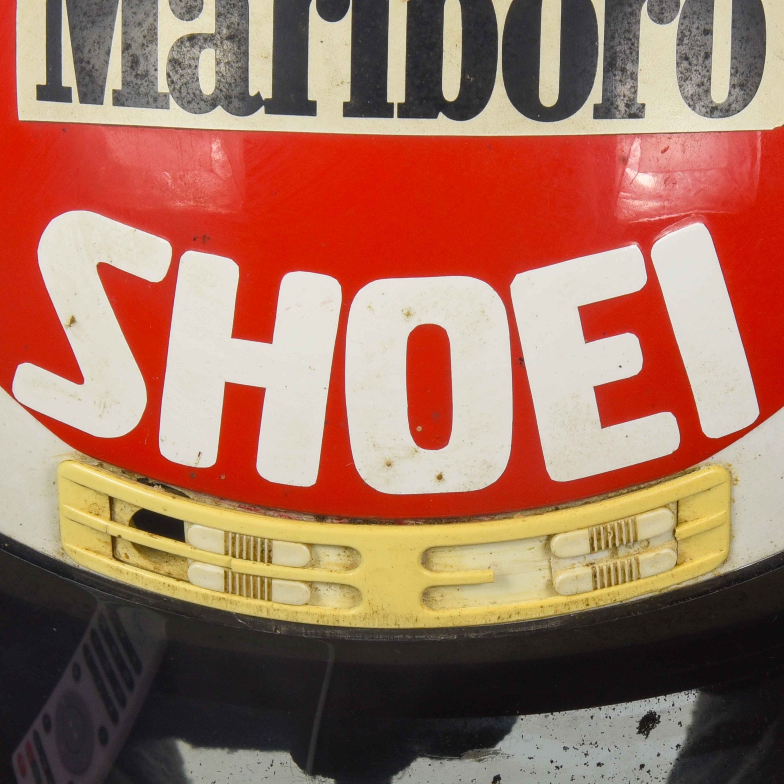 1988 Eddie Lawson Signed Race Used Marlboro Agostini Yamaha Shoei 500cc Helmet