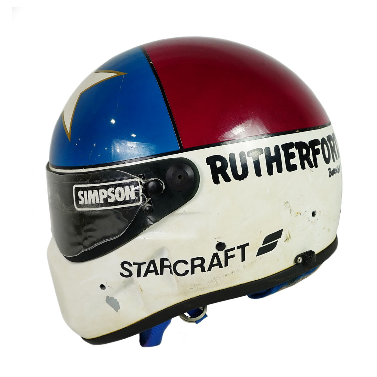 1988 Johnny Rutherford Signed Race Used Indianapolis 500 & Michigan 500 Helmet