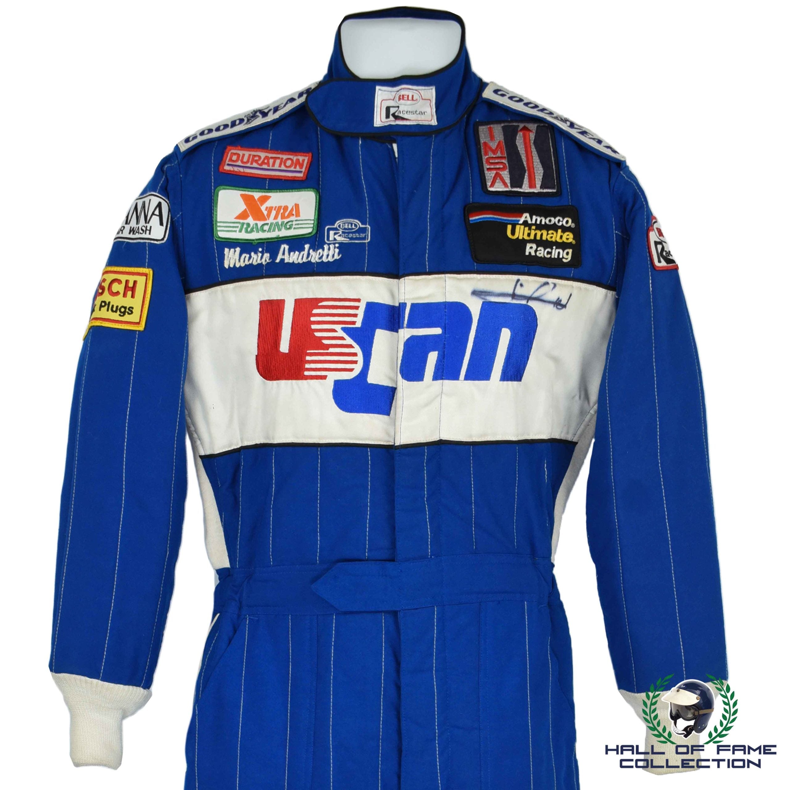 1988 Mario Andretti Signed Race Used Porsche 962 Bell IMSA Suit