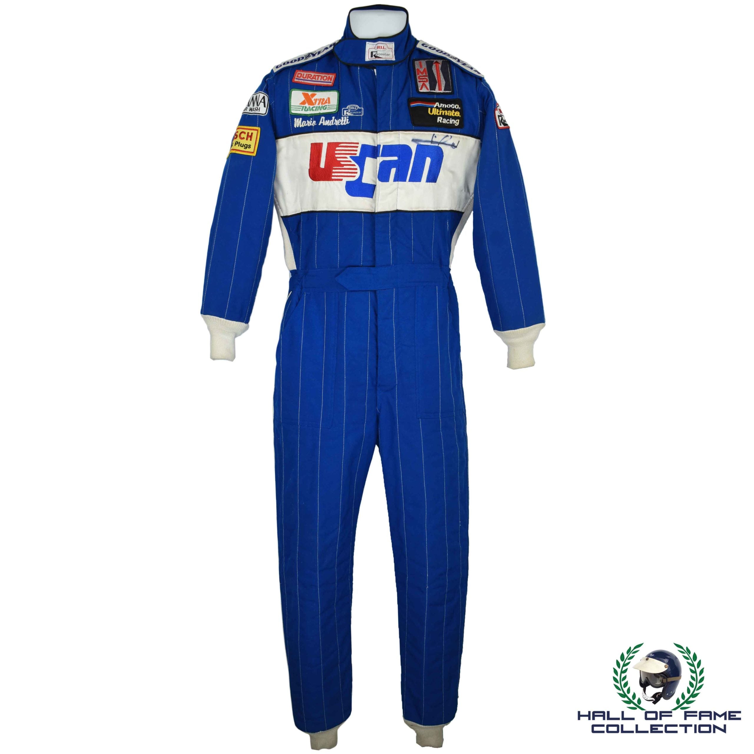 1988 Mario Andretti Signed Race Used Porsche 962 Bell IMSA Suit