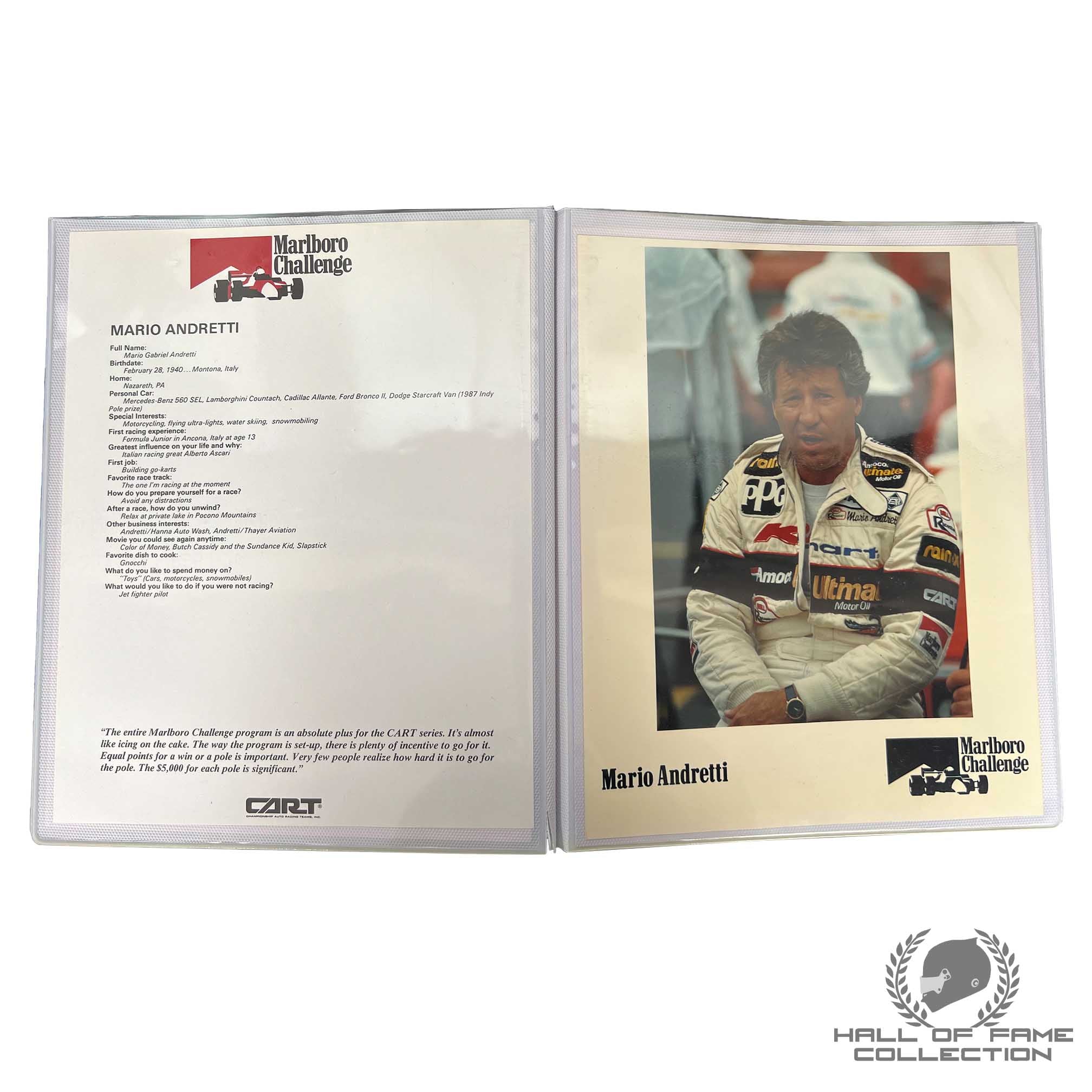 1988 Derek Daly Signed Marlboro Challenge Race Used Raynor Motorsports IndyCar Suit + Media Guide Handbook