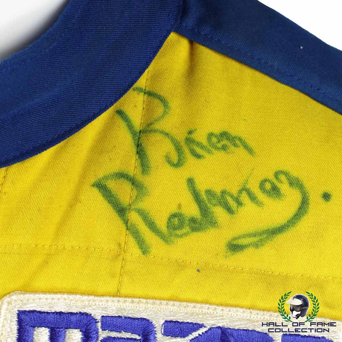 1989 Brian Redman Signed Race Used Mandeville Racing Daytona 24 Hour IMSA Suit