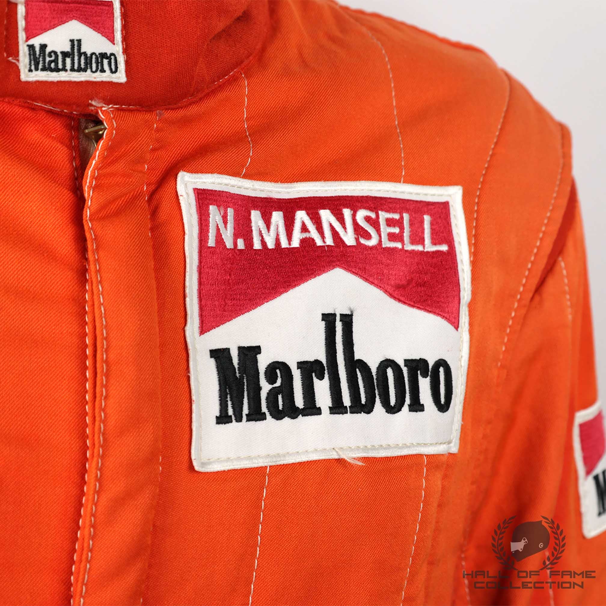 1989/90 Nigel Mansell Race Used USA / Brazil / Monaco Grand Prix Scuderia Ferrari F1 Helmet with Scuderia Ferrari F1 Suit