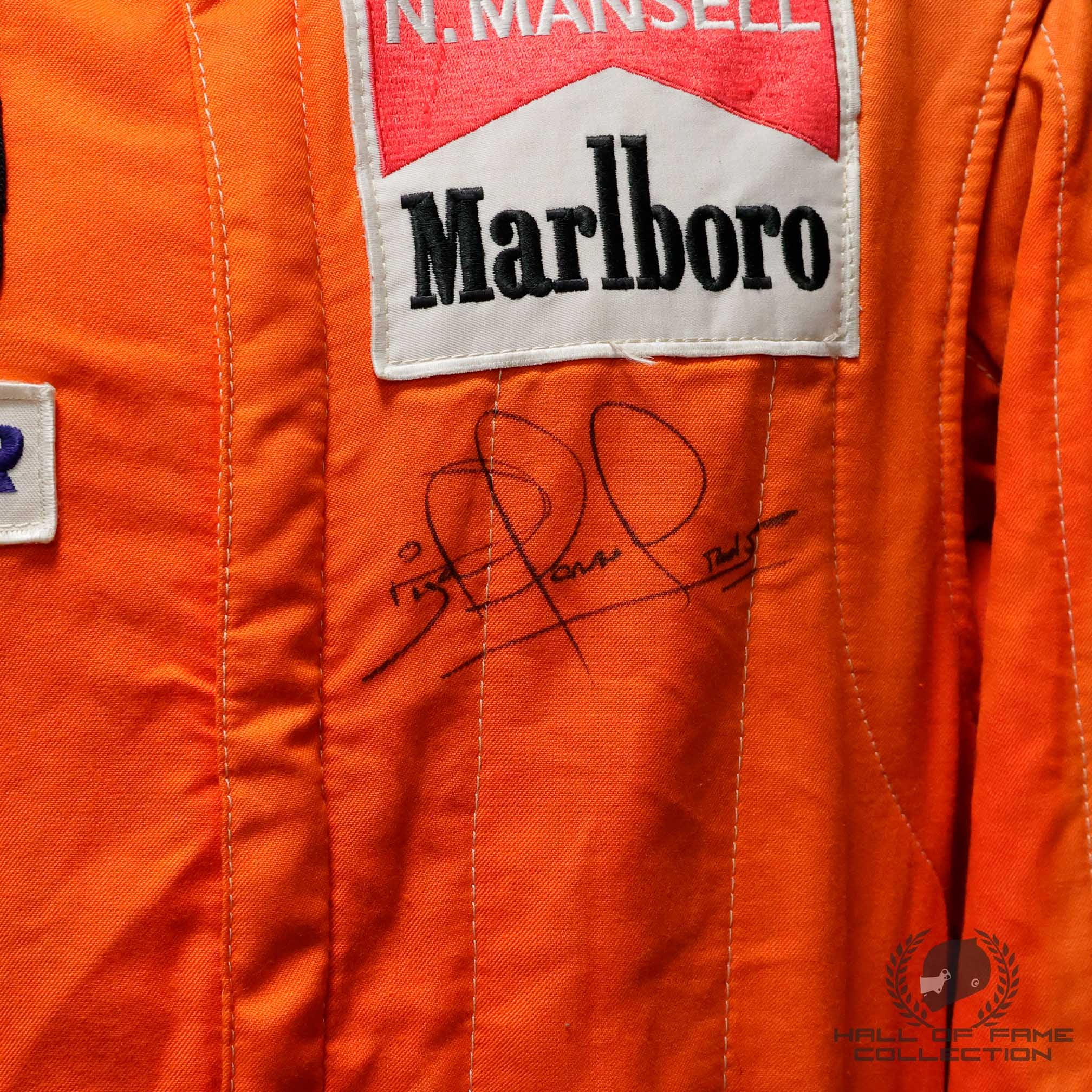 1989 Nigel Mansell Signed Race Used Scuderia Ferrari F1 Suit