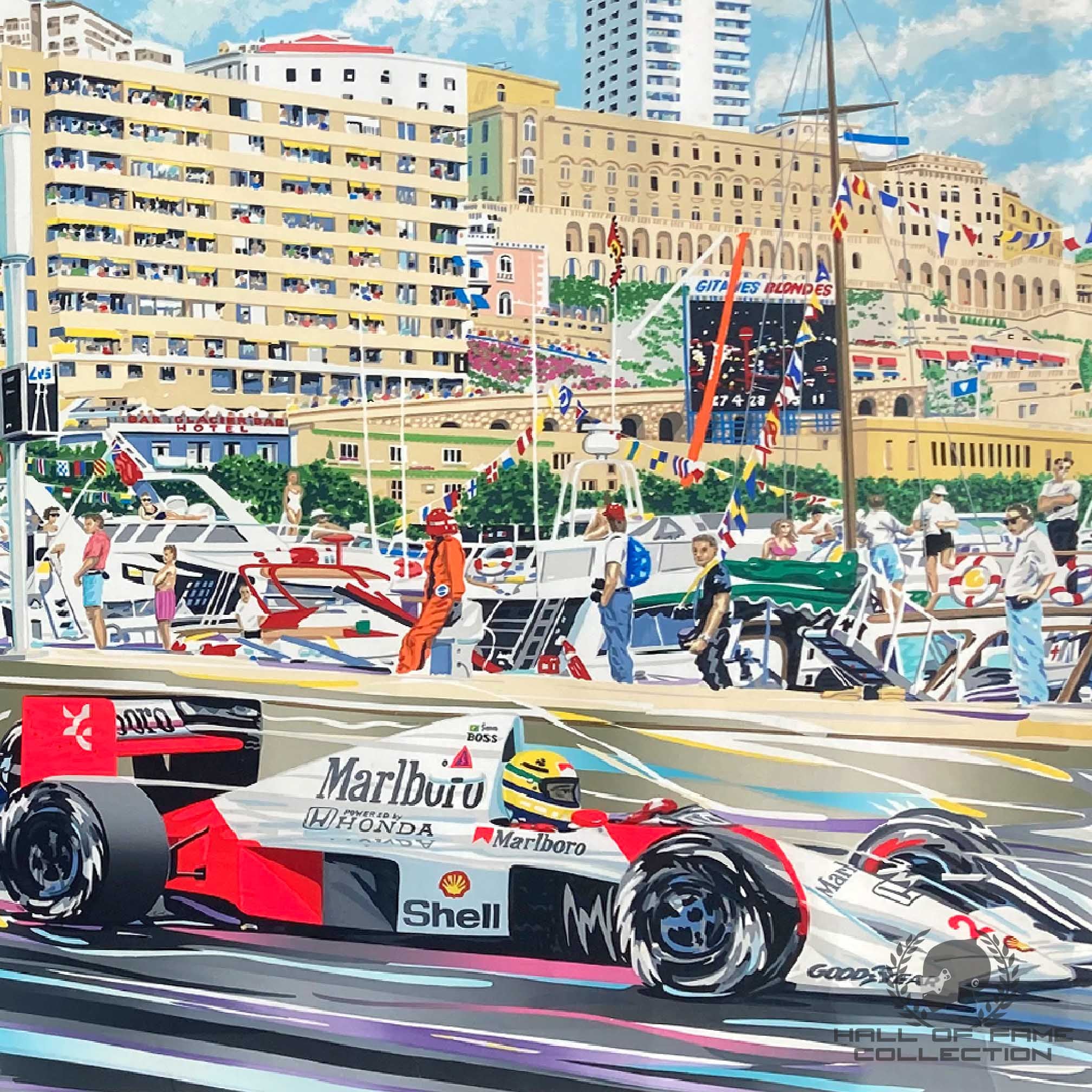 1990 Ayrton Senna Signed Randy Owens Monaco GP Print #129/135