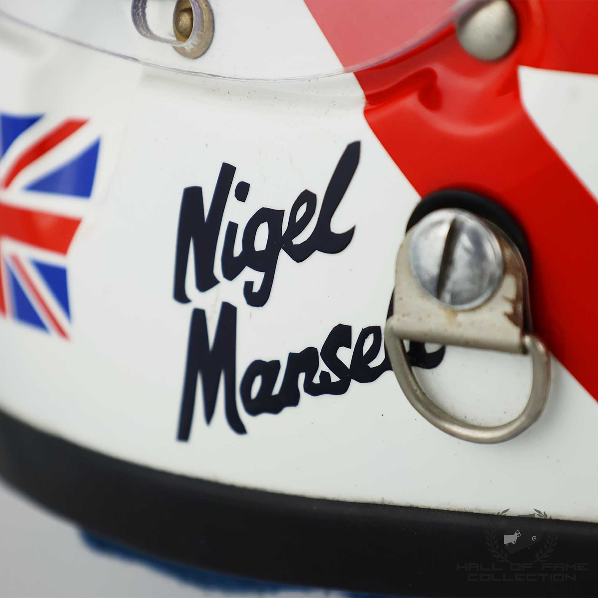 1990 Nigel Mansell Race Used USA / Brazil / Monaco Grand Prix Scuderia Ferrari F1 Helmet