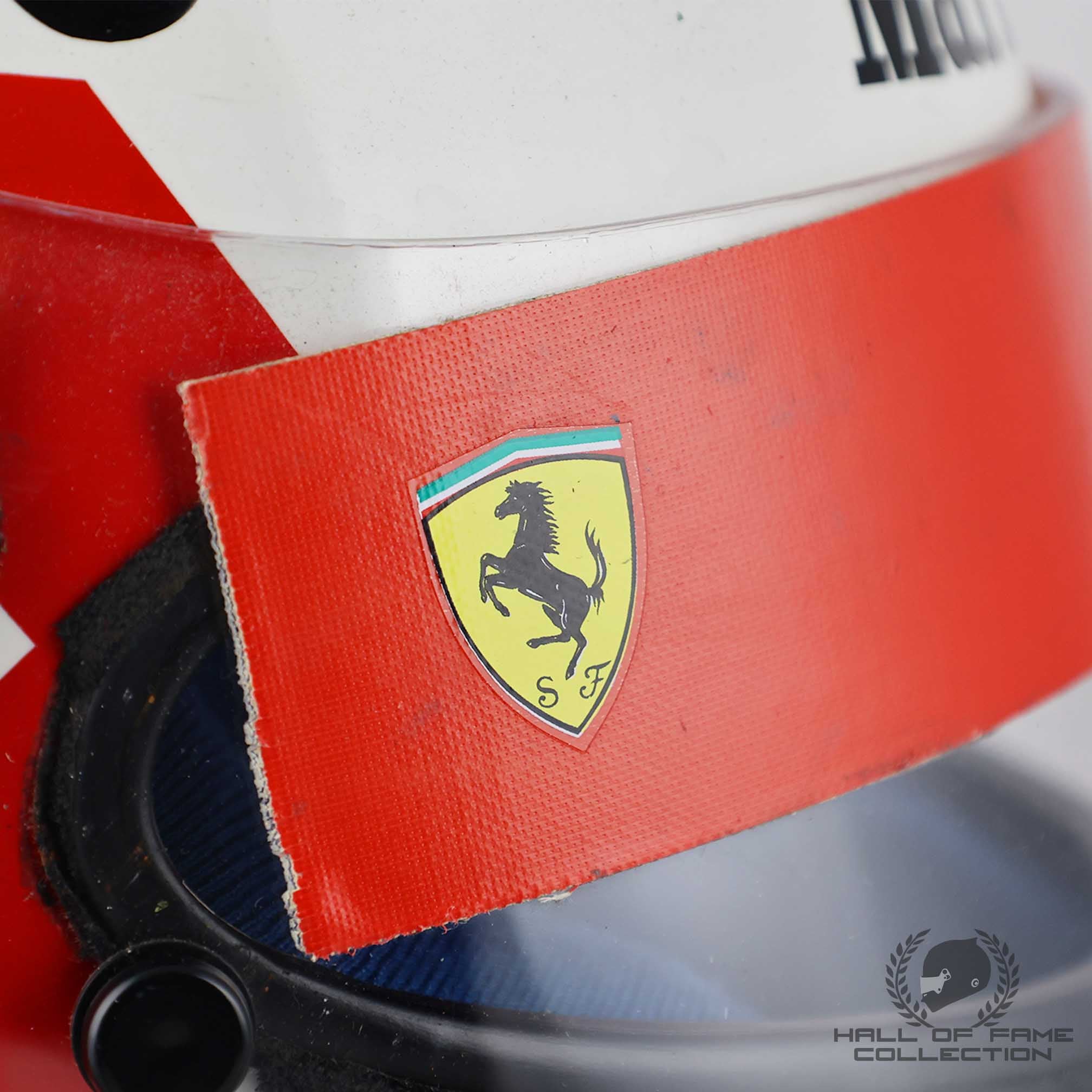 1989/90 Nigel Mansell Race Used USA / Brazil / Monaco Grand Prix Scuderia Ferrari F1 Helmet with Scuderia Ferrari F1 Suit