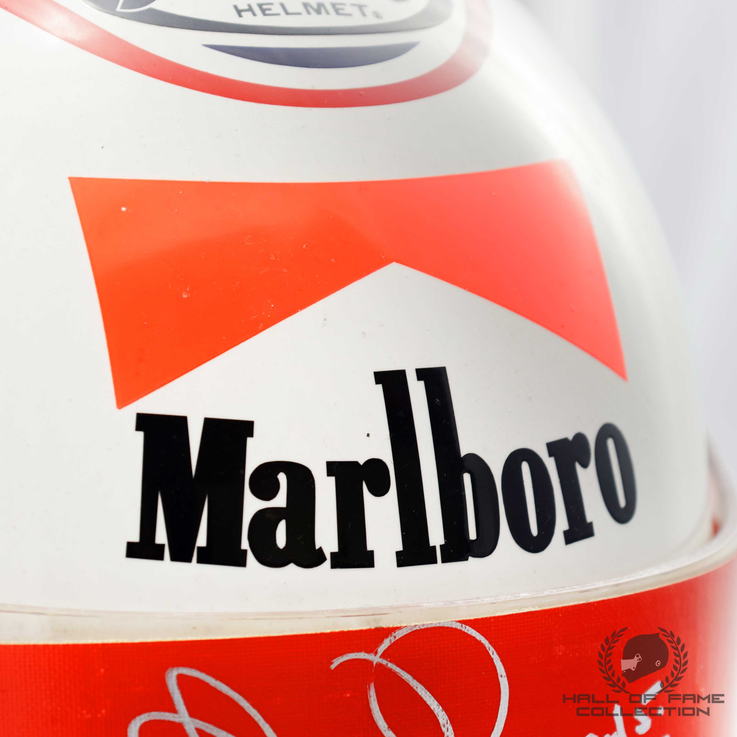1990 Nigel Mansell Signed Race Used USA / Brazil / Monaco Grand Prix Scuderia Ferrari F1 Helmet