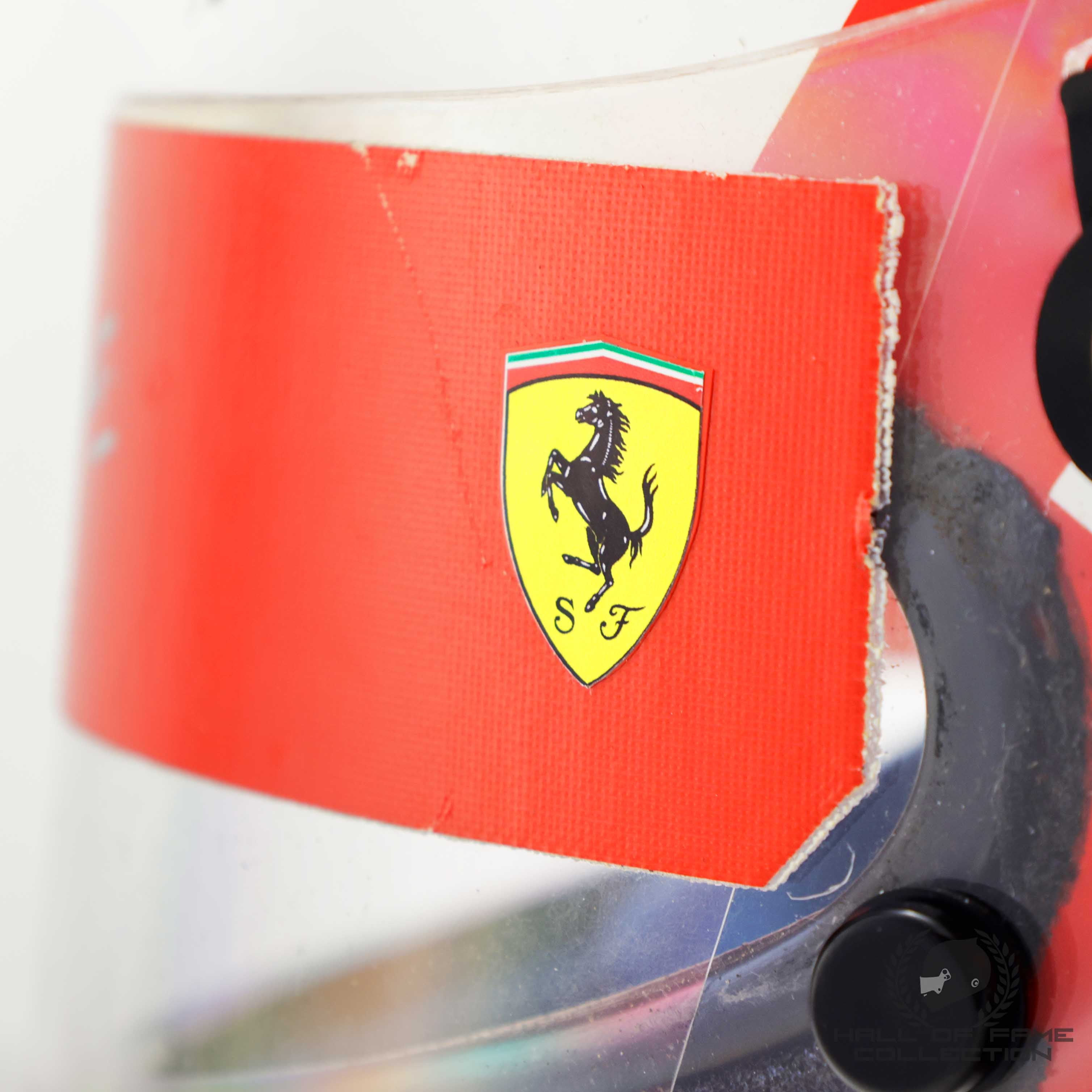 1990 Nigel Mansell Signed Race Used USA / Brazil / Monaco Grand Prix Scuderia Ferrari F1 Helmet