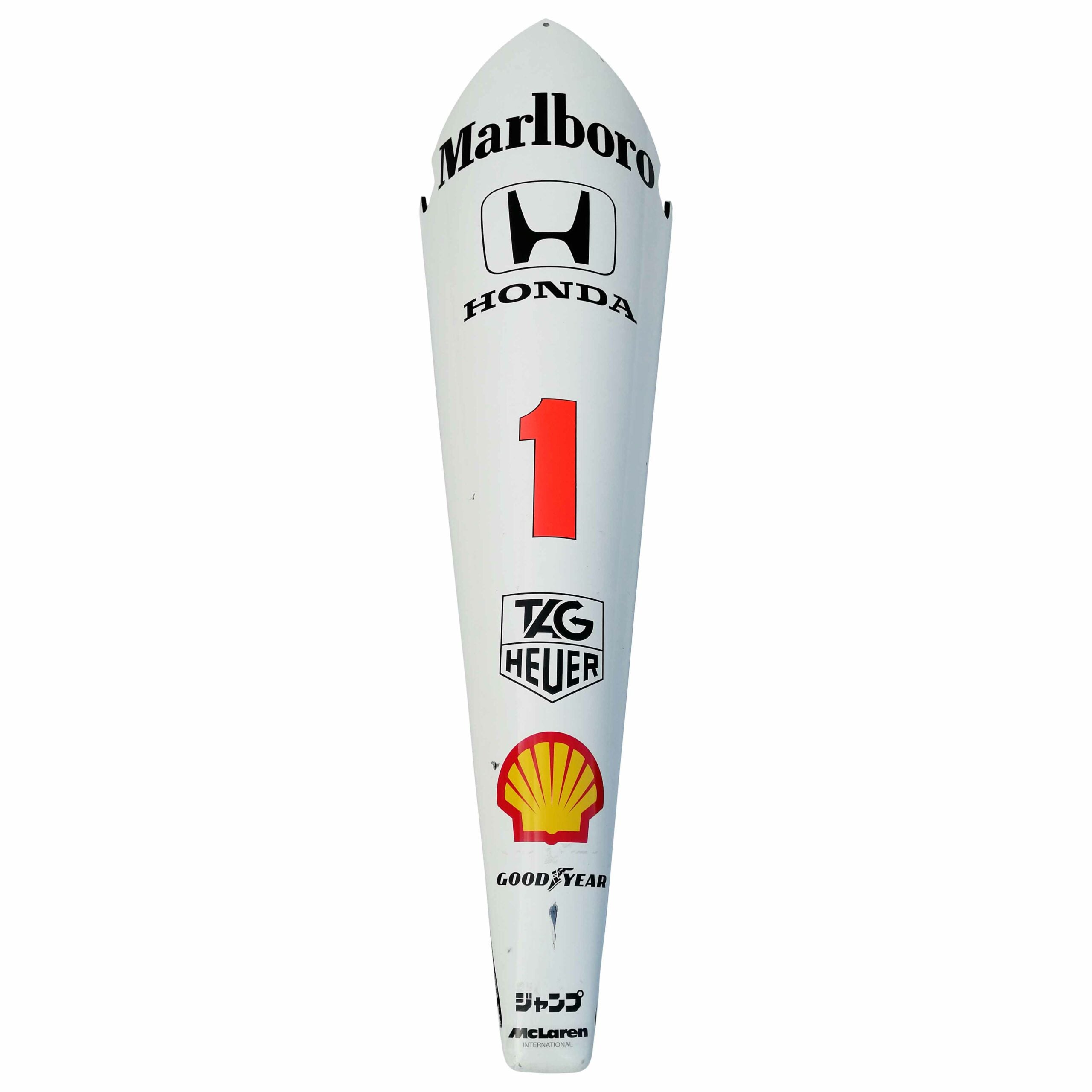 1991 Ayrton Senna Original World Championship Winning McLaren MP4/6 F1 Shock Cover Front Nose