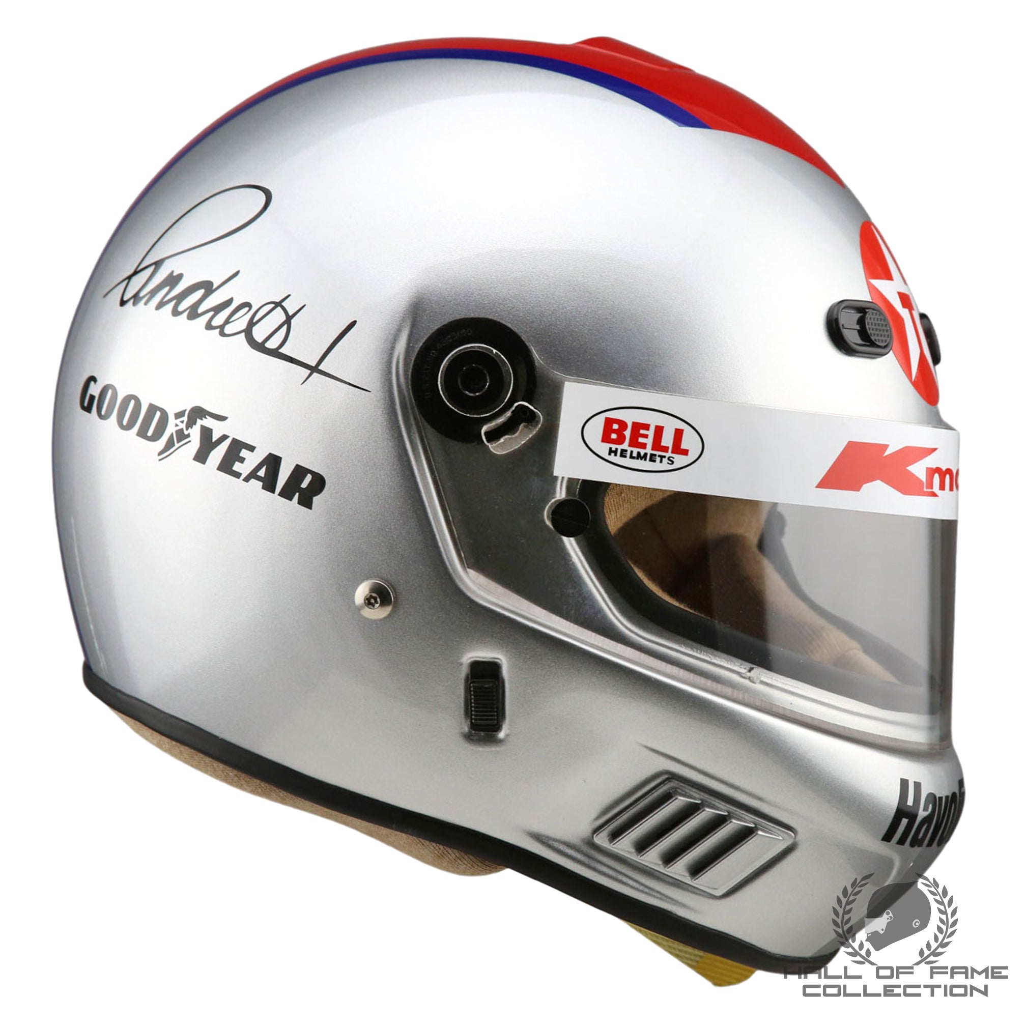 1991 Mario Andretti Signed Bell AFX1 Newman Haas Racing IndyCar Replica Helmet