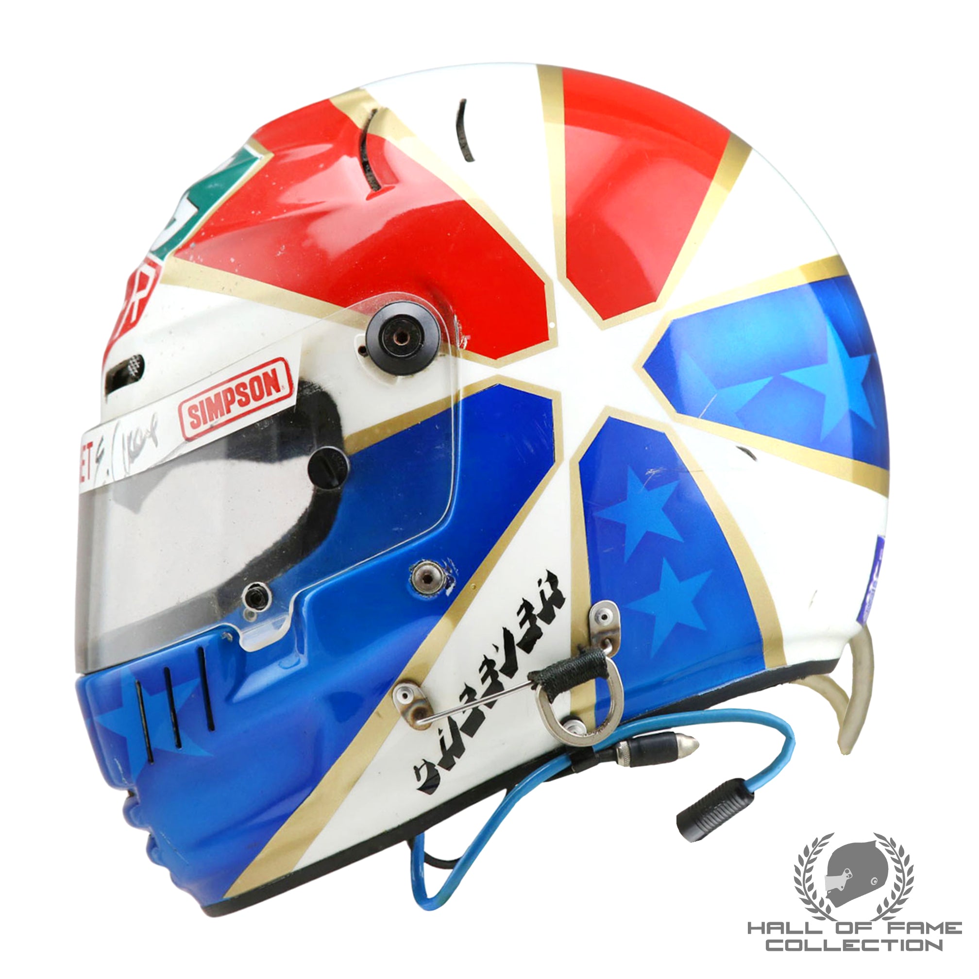 1991 Eddie Cheever Signed Race Used Chip Ganassi Racing IndyCar Helmet