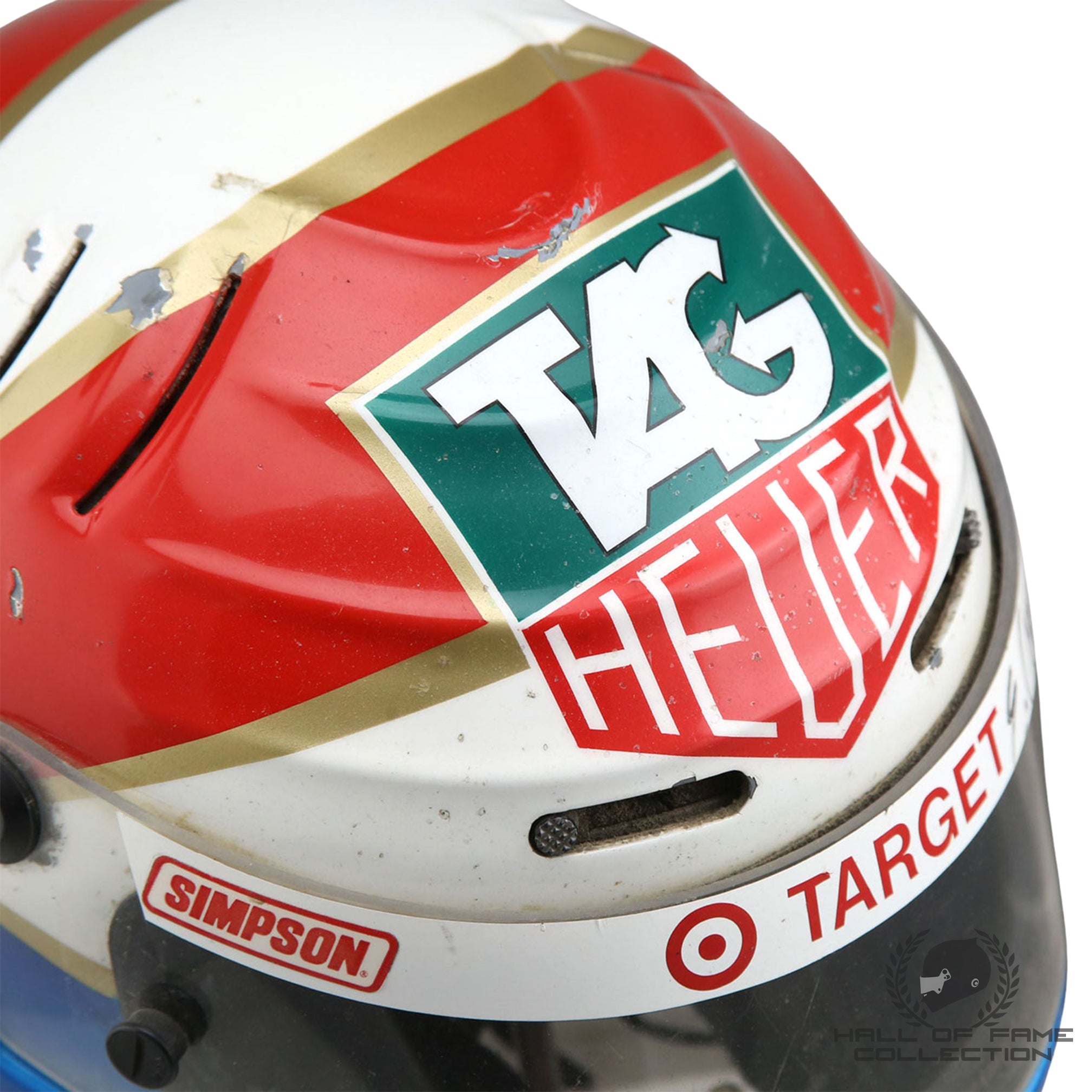1991 Eddie Cheever Signed Race Used Chip Ganassi Racing IndyCar Helmet