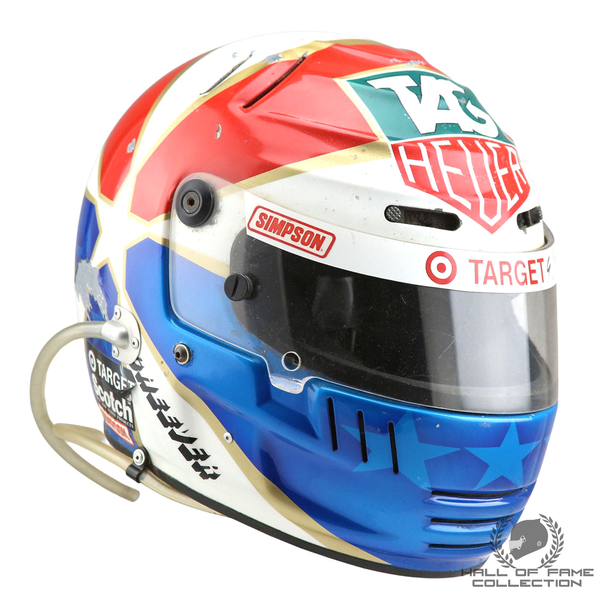 1991 Eddie Cheever Signed Race Used Chip Ganassi Racing IndyCar Helmet