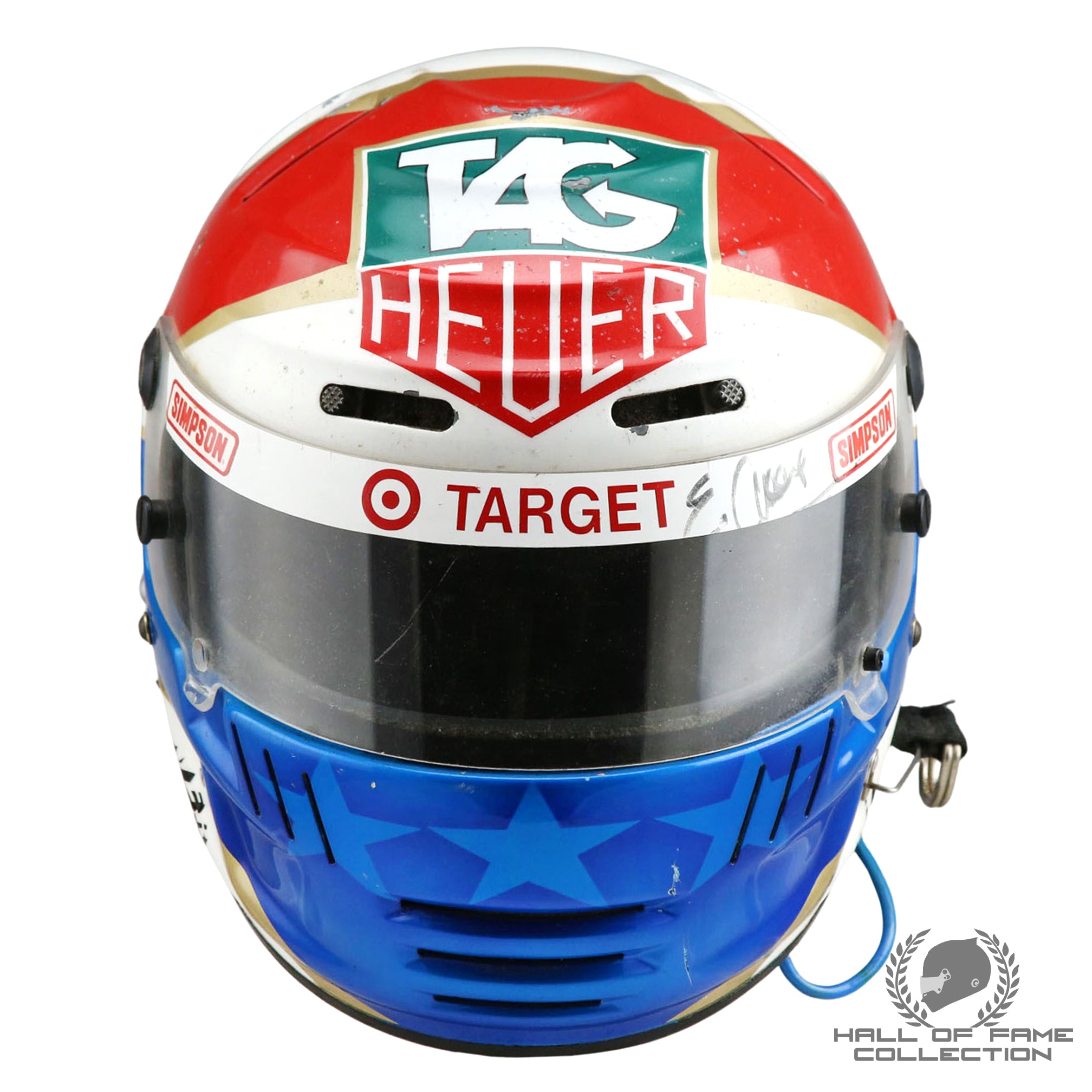 1991 Eddie Cheever Signed Race Used Chip Ganassi Racing IndyCar Helmet